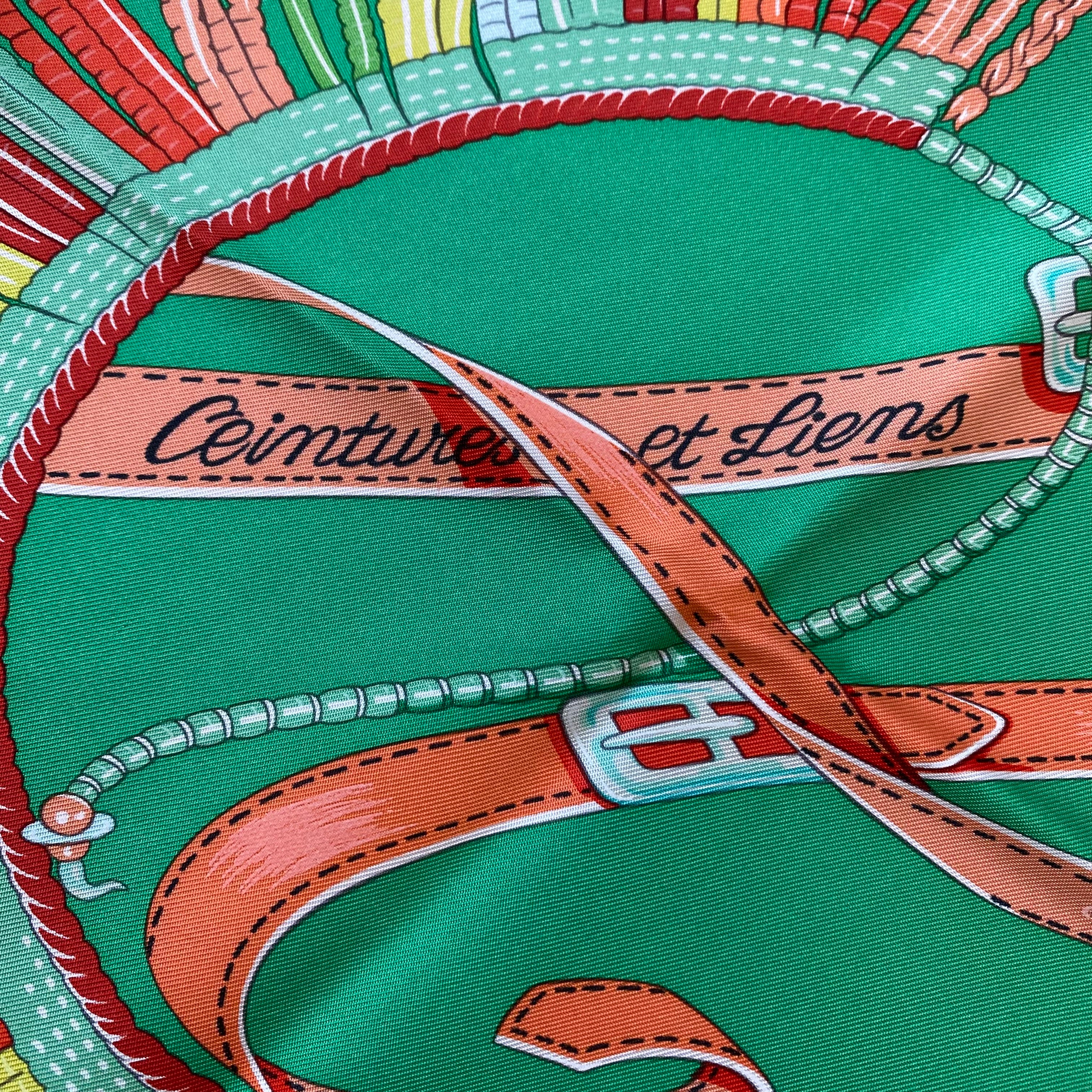Hermès Ceintures et Liens Silk Scarf Quite Rare