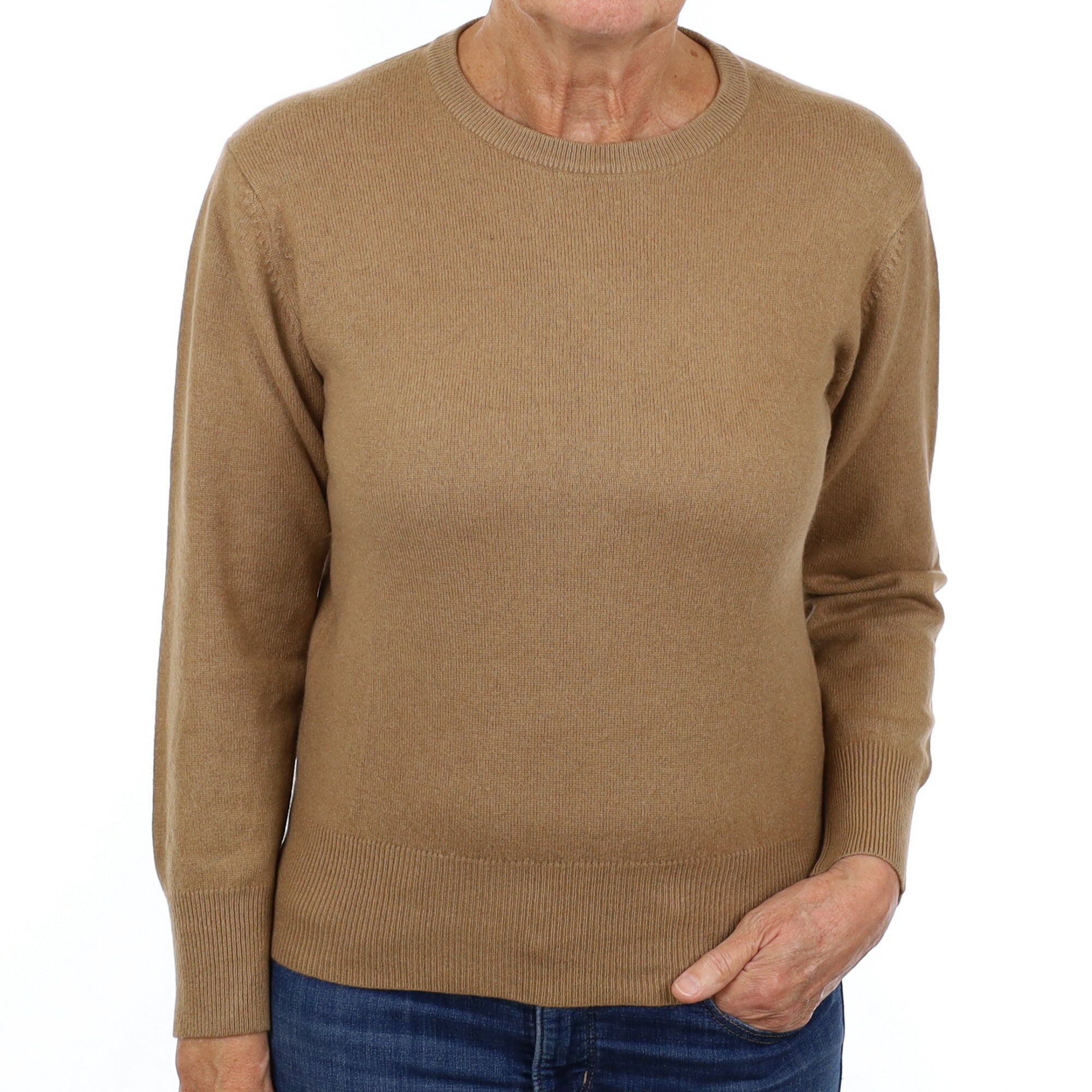 Butterscotch Brown Cashmere Crew Neck Jumper Medium