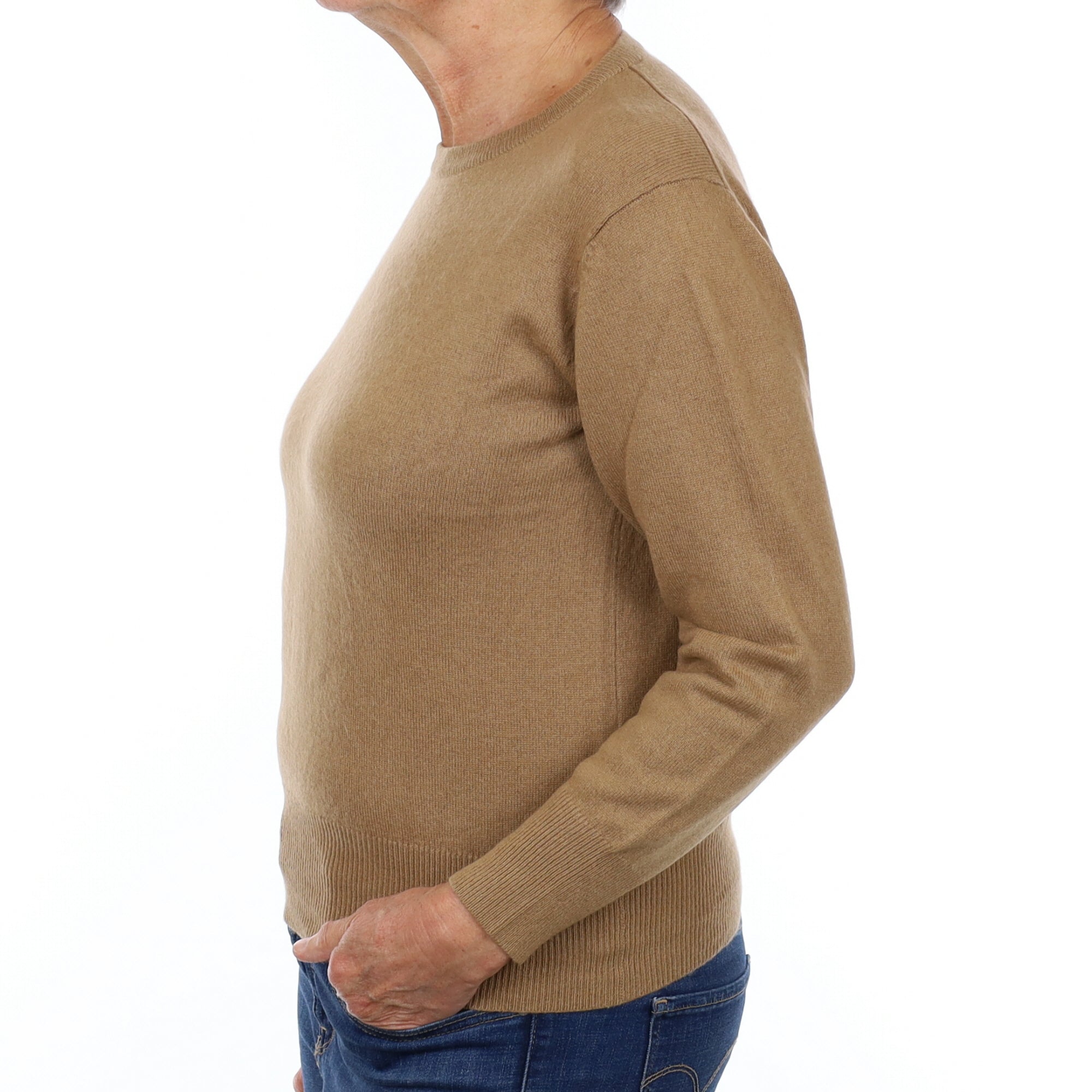 Butterscotch Brown Cashmere Crew Neck Jumper Medium