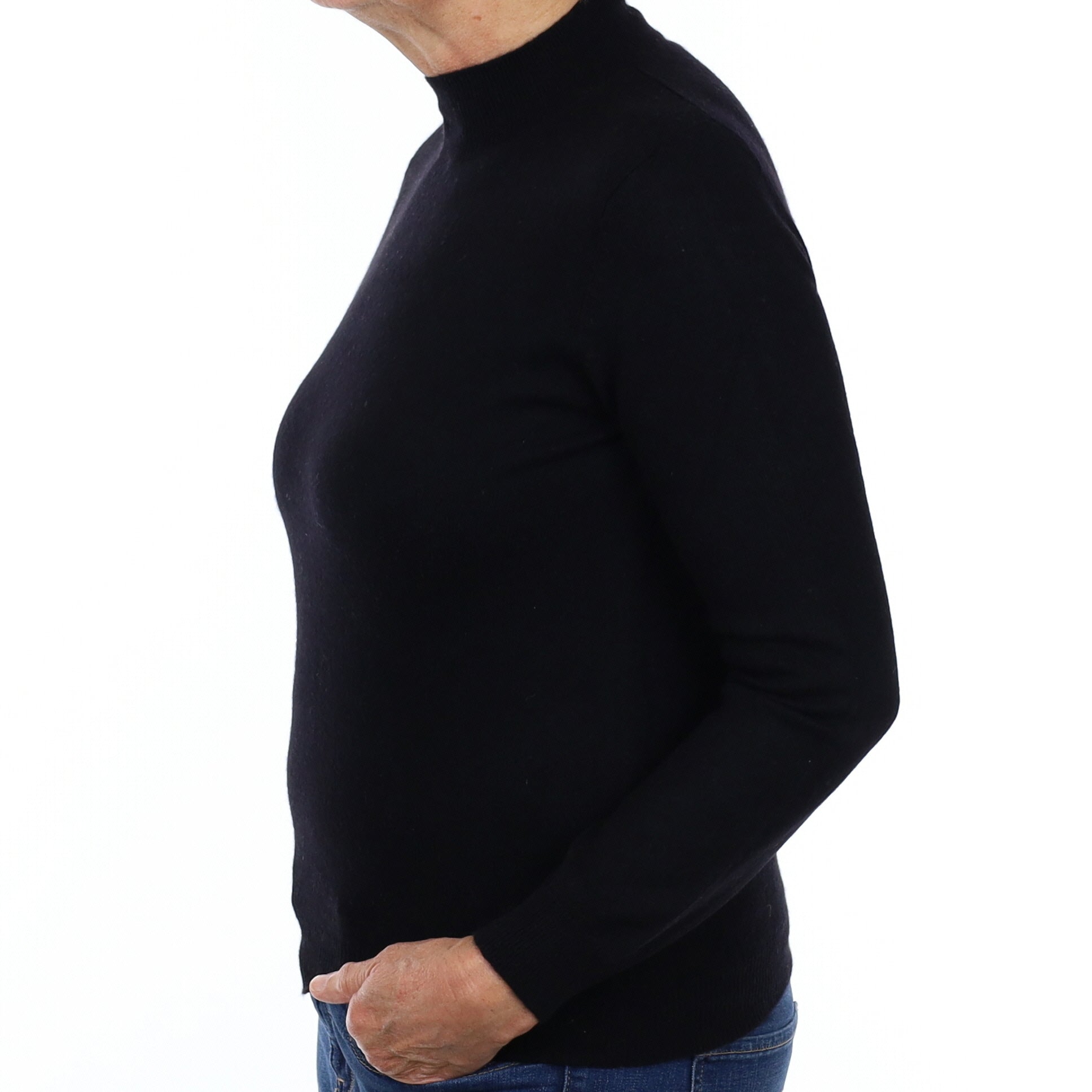 Black Cashmere Turtle Neck Jumper Medium