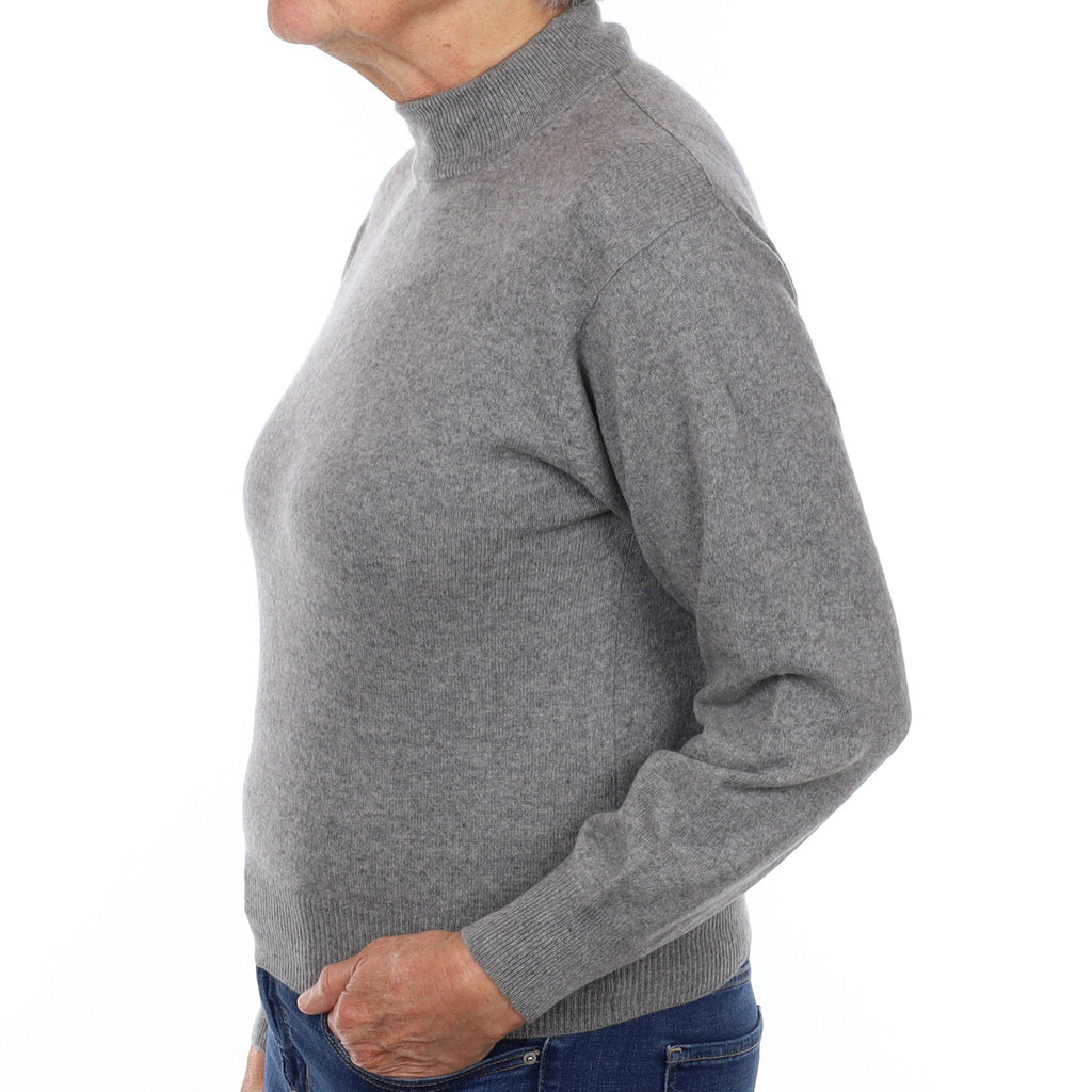 Ash Grey Cashmere Turtle Neck Jumper Medium