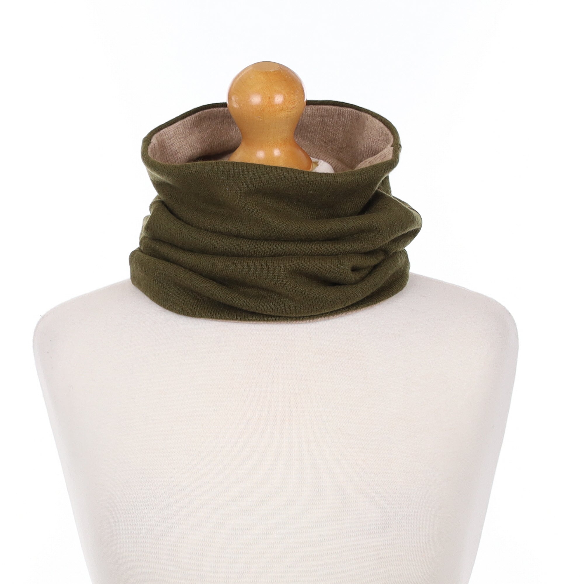 Men’s Khaki and Camel Luxury Double Layered Snood