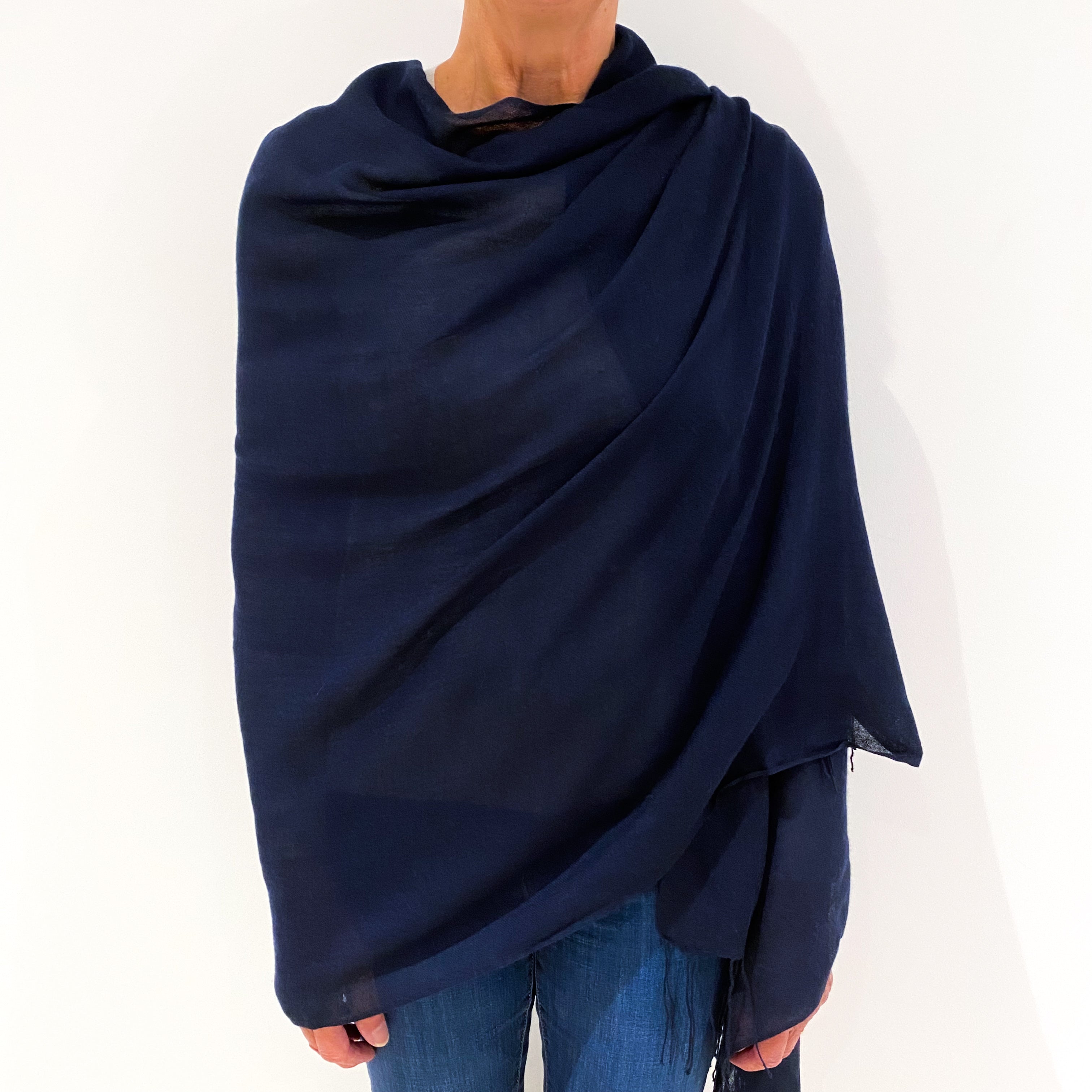 Navy Blue Brand New Cashmere Pashmina Scarf