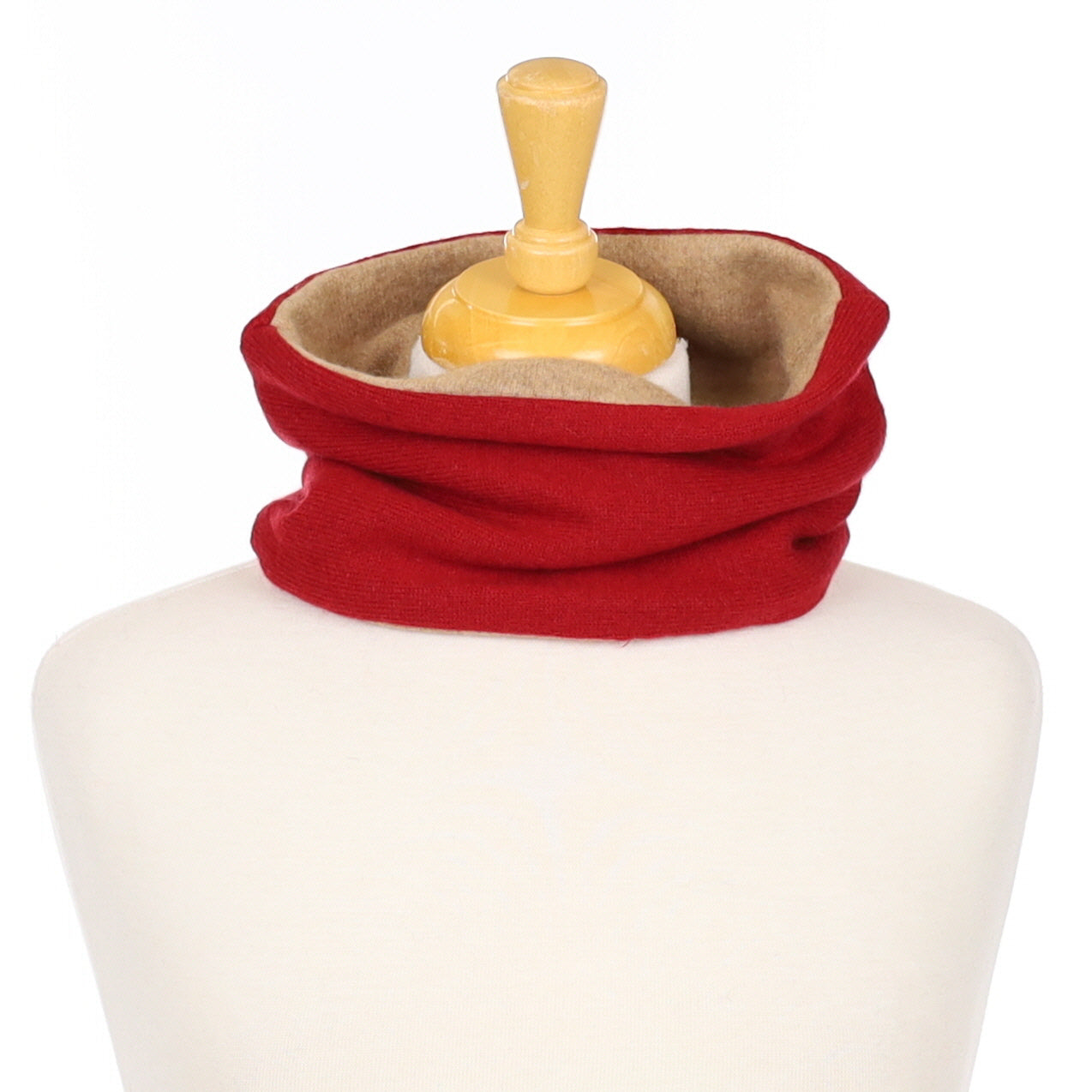 Crimson Red and Caramel Neck Warmer