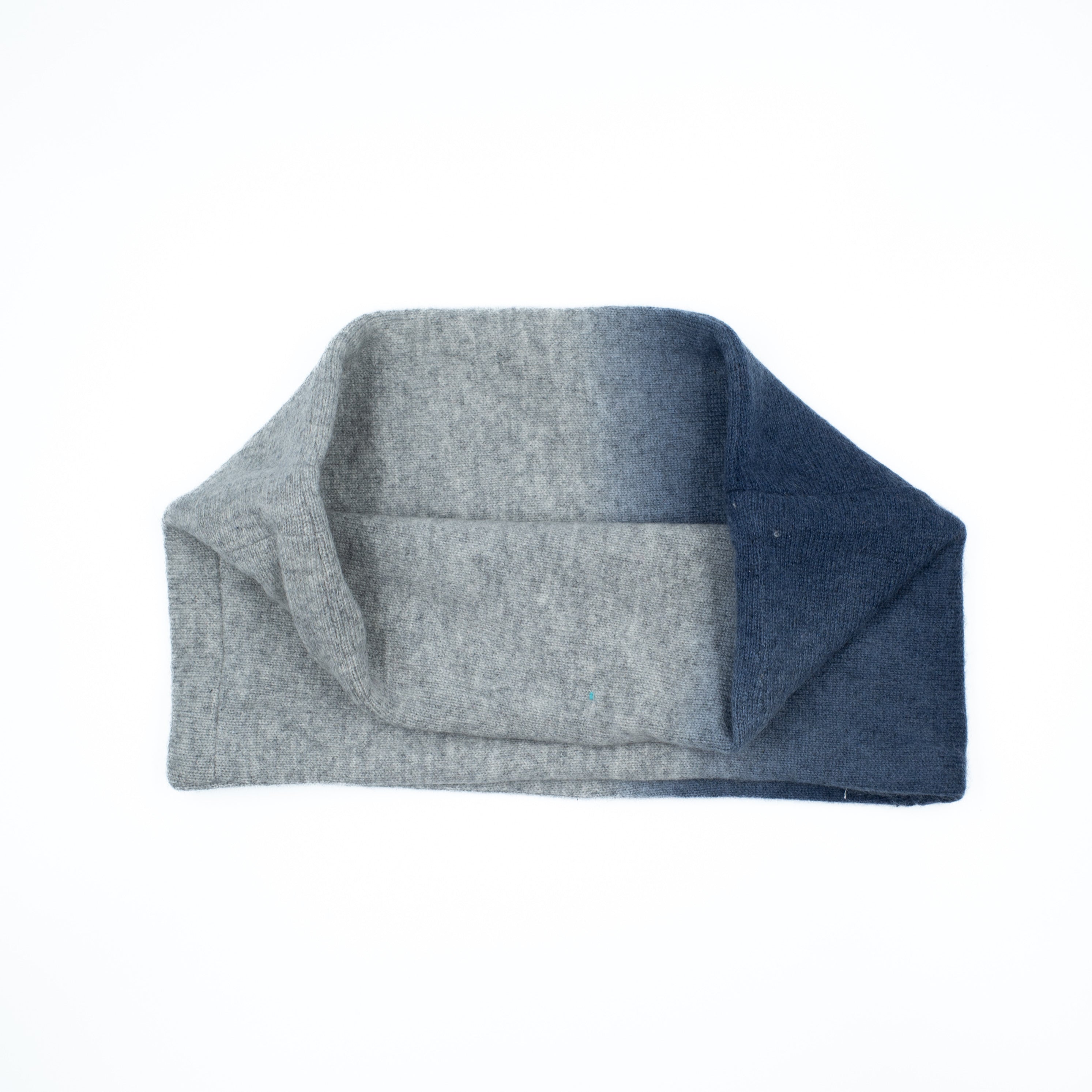 Denim Blue to Smoke Grey Ombré Neck Warmer