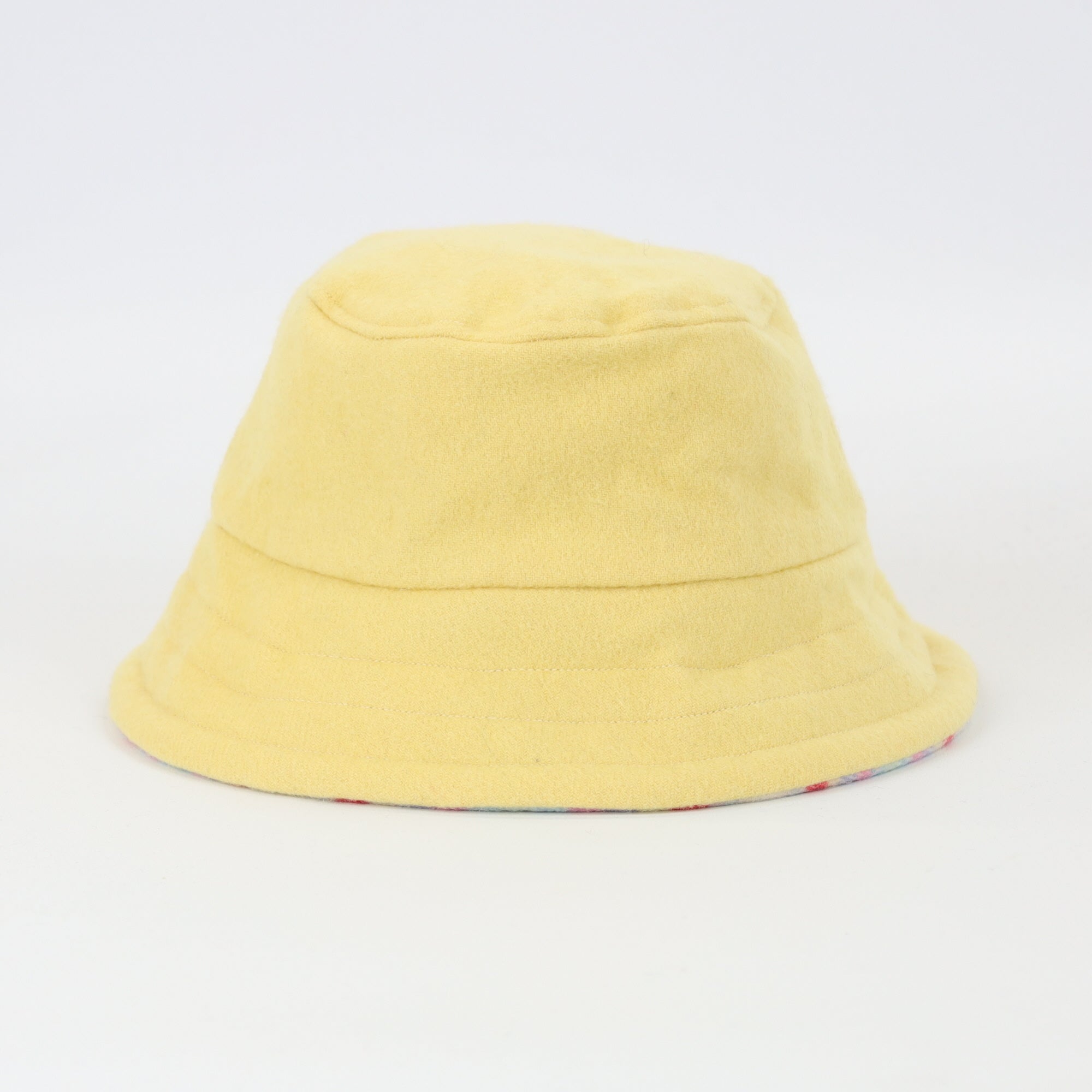 Multicoloured Stripe Reversible Cashmere Bucket Hat Small