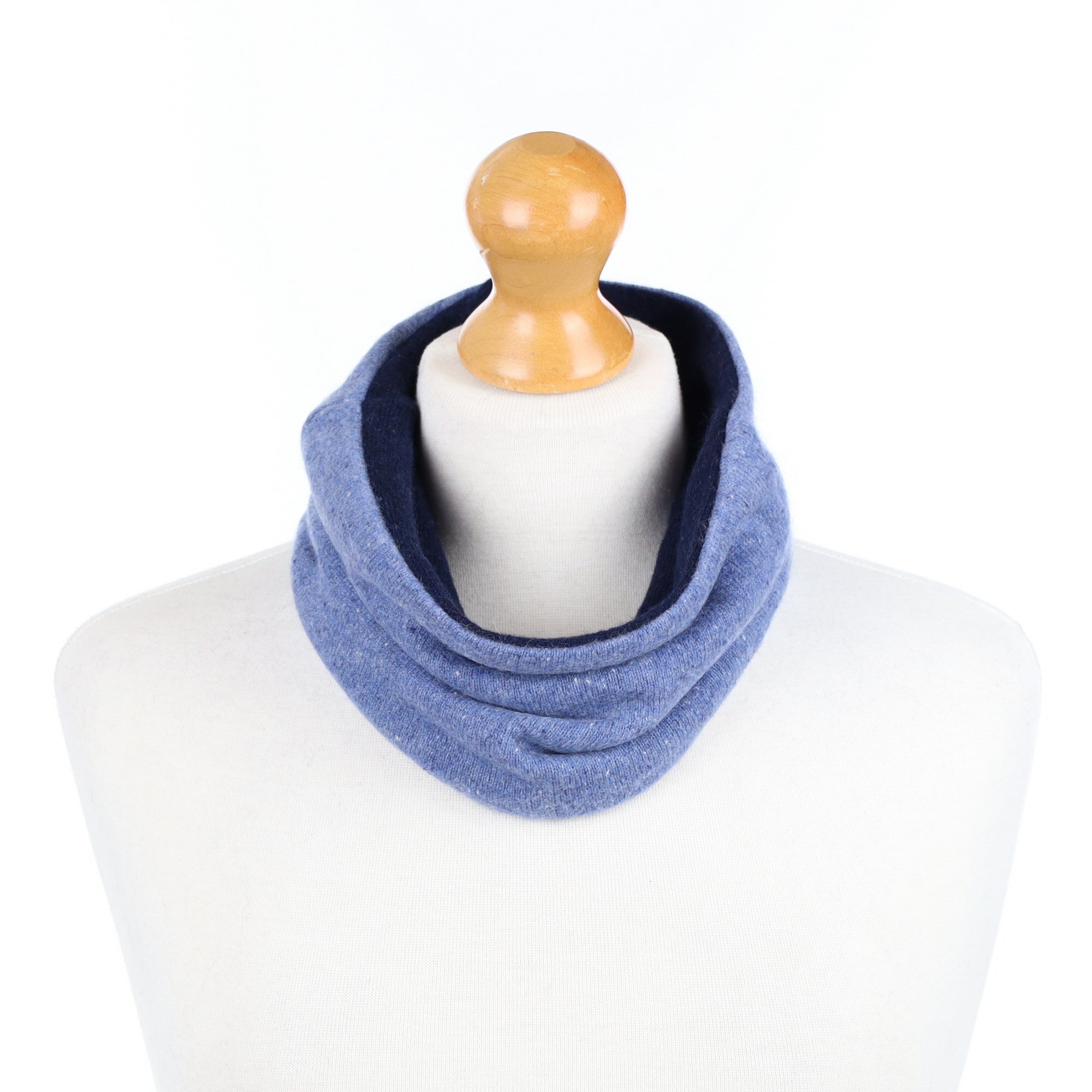 Denim Blue Flecked and Navy Neck Warmer
