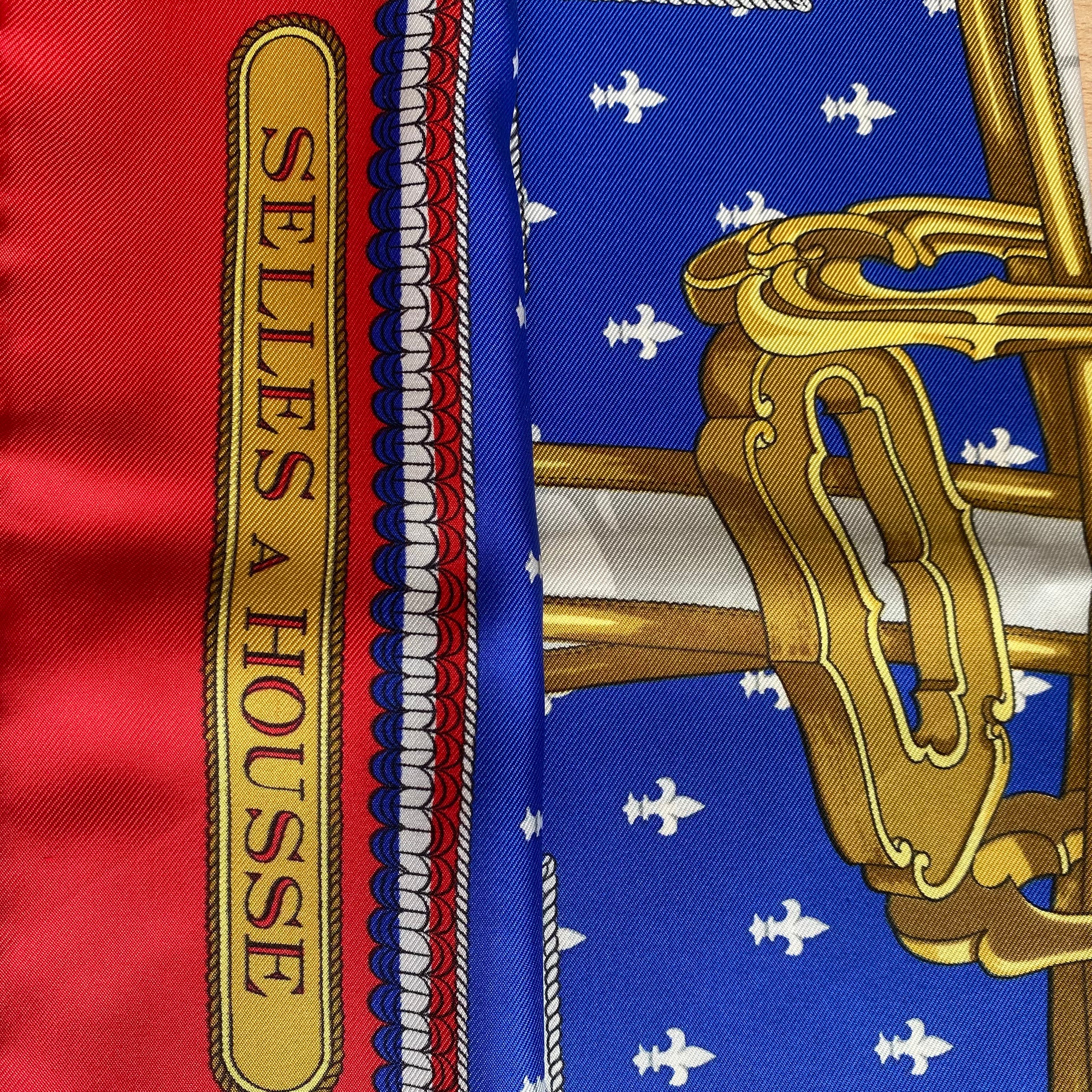 Pristine Hermès Selles a Housse Silk Scarf