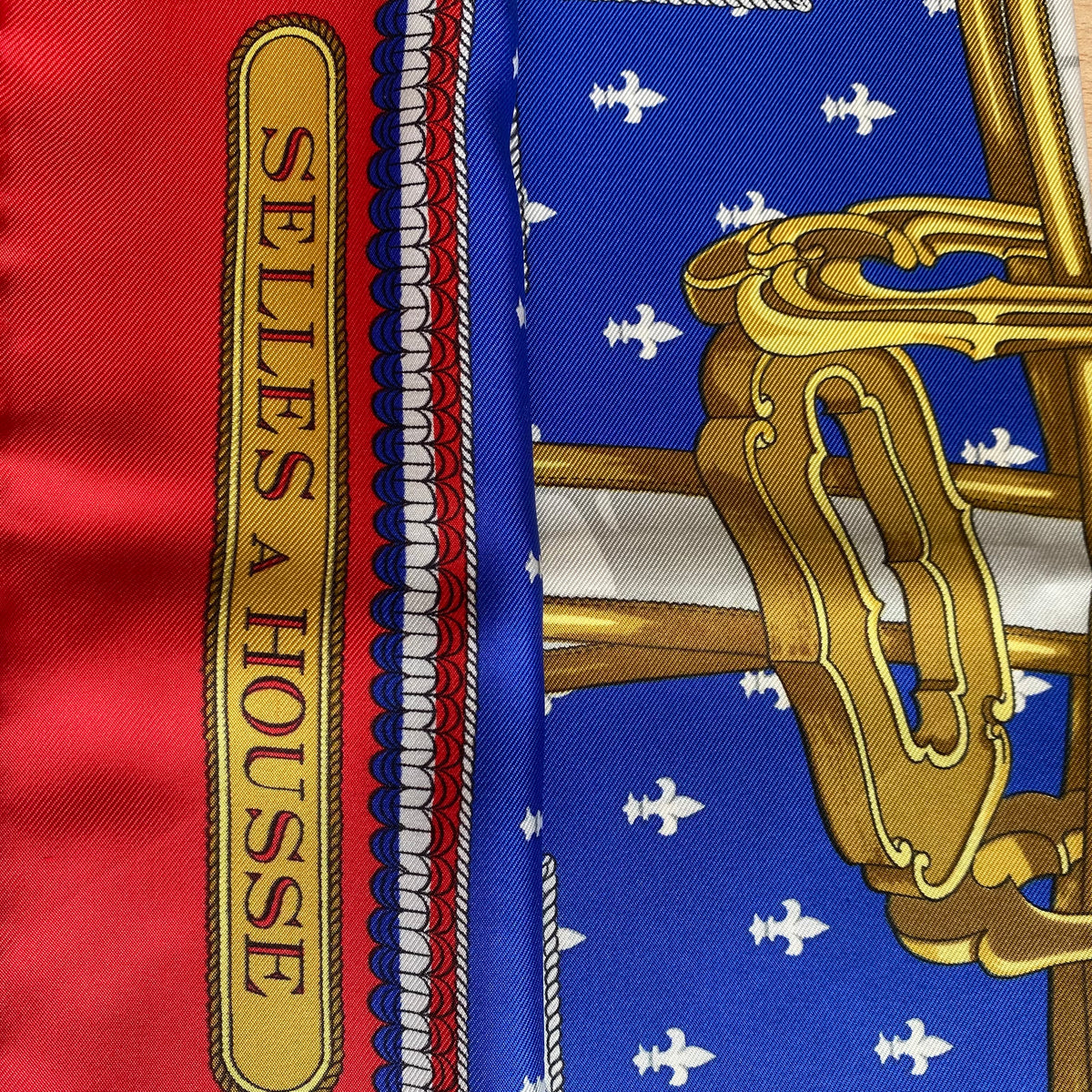 Pristine Hermès Selles a Housse Silk Scarf