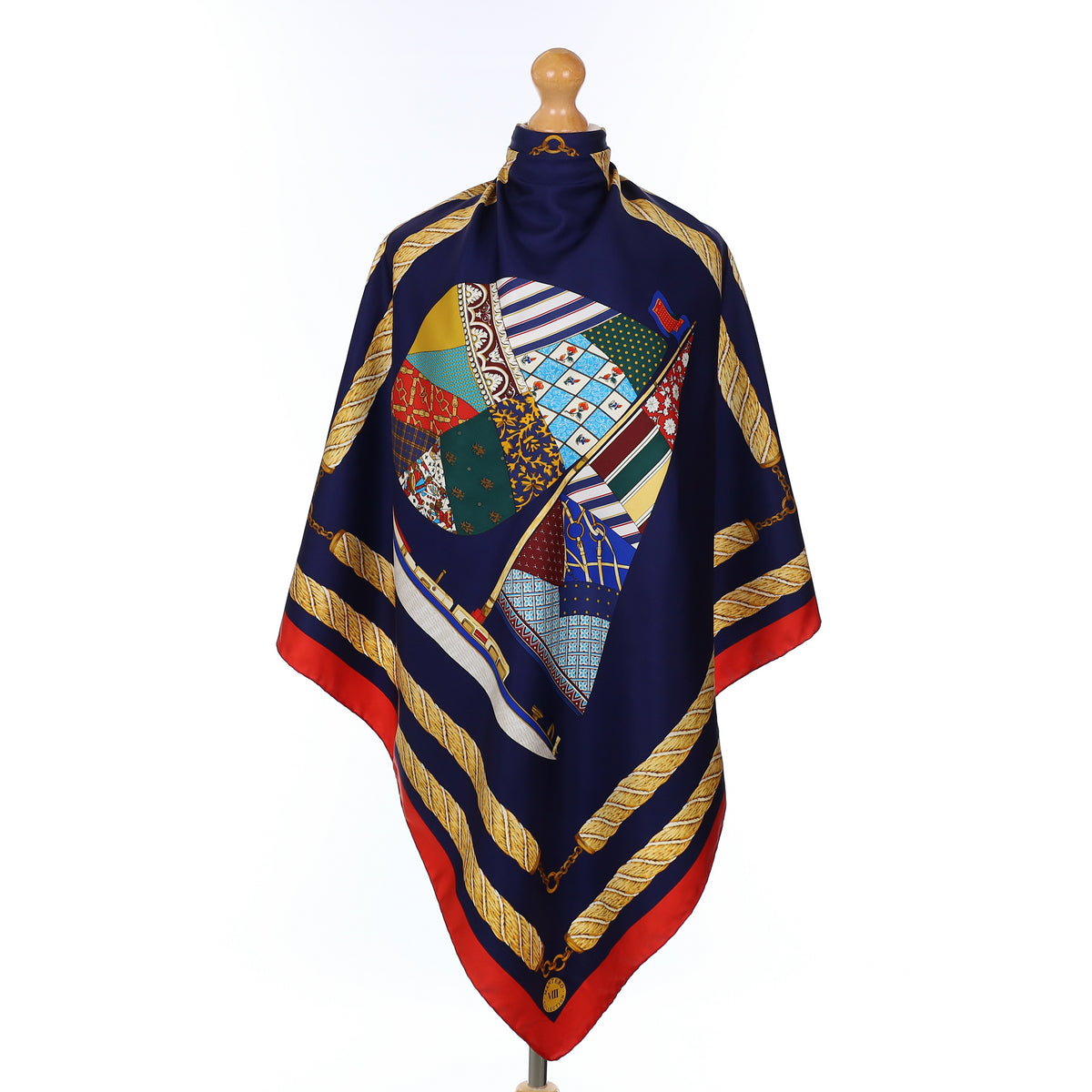 Mantero Patchwork Boat Silk Scarf
