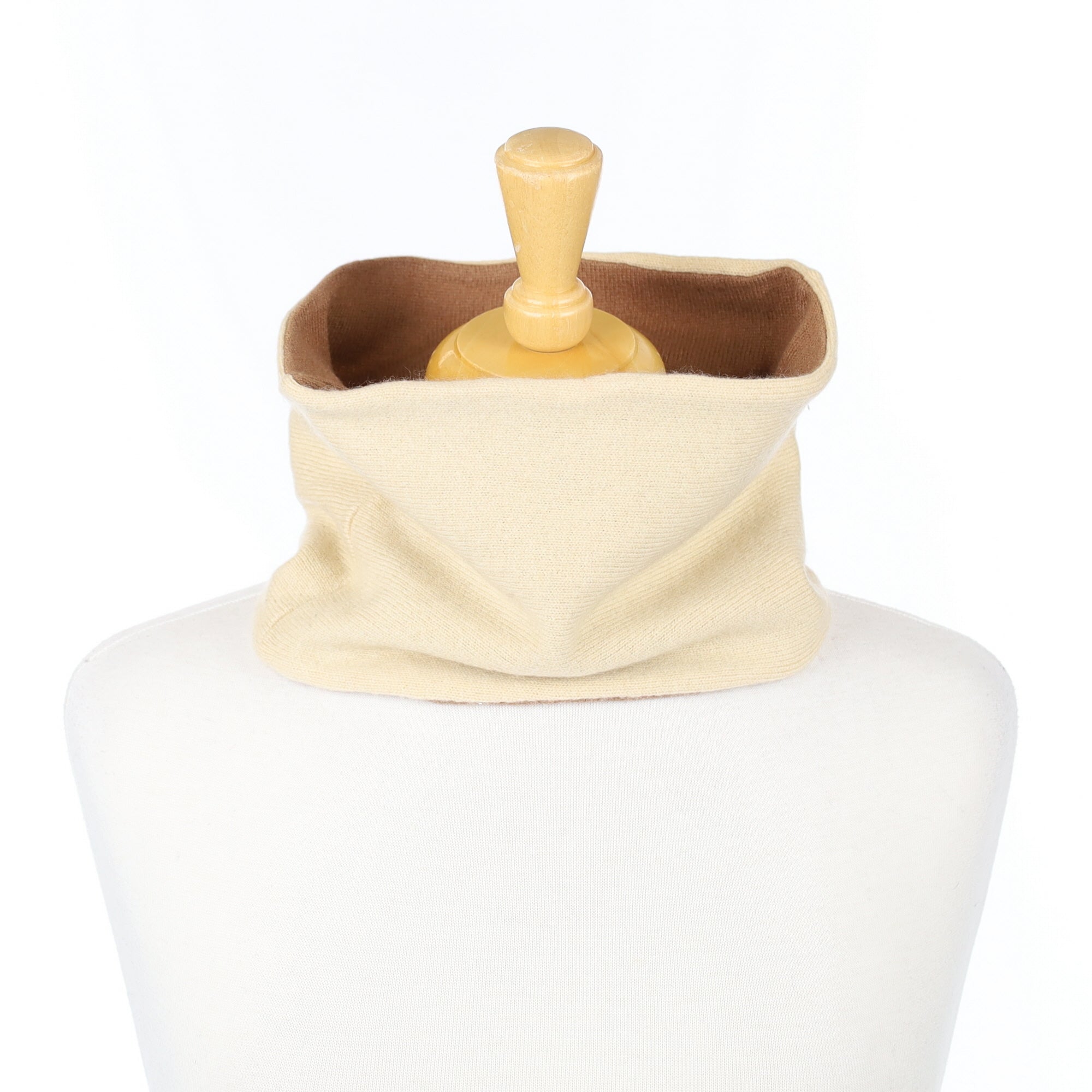 Beige and Brown Neck Warmer