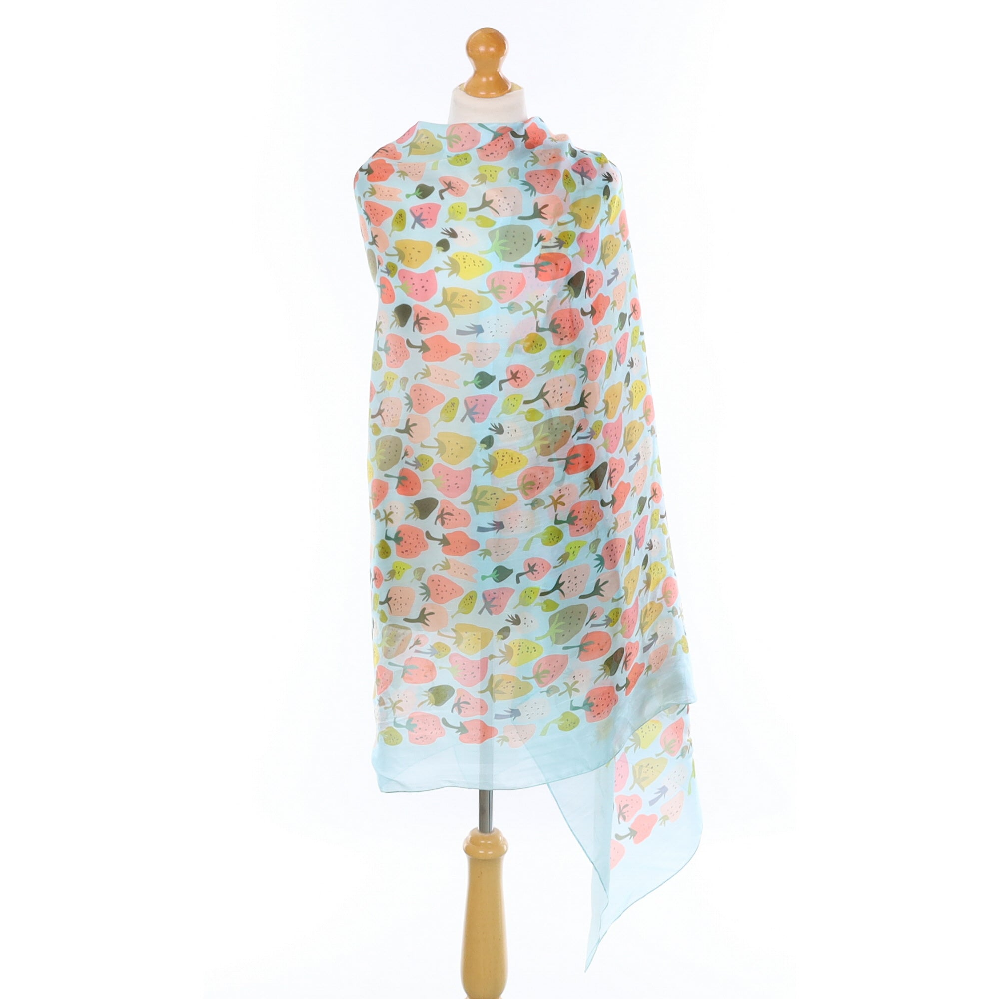 Brand New Fraas Blue Berry Silk Wrap Scarf