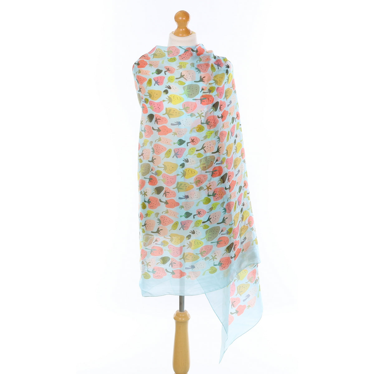 Brand New Fraas Blue Berry Silk Wrap Scarf