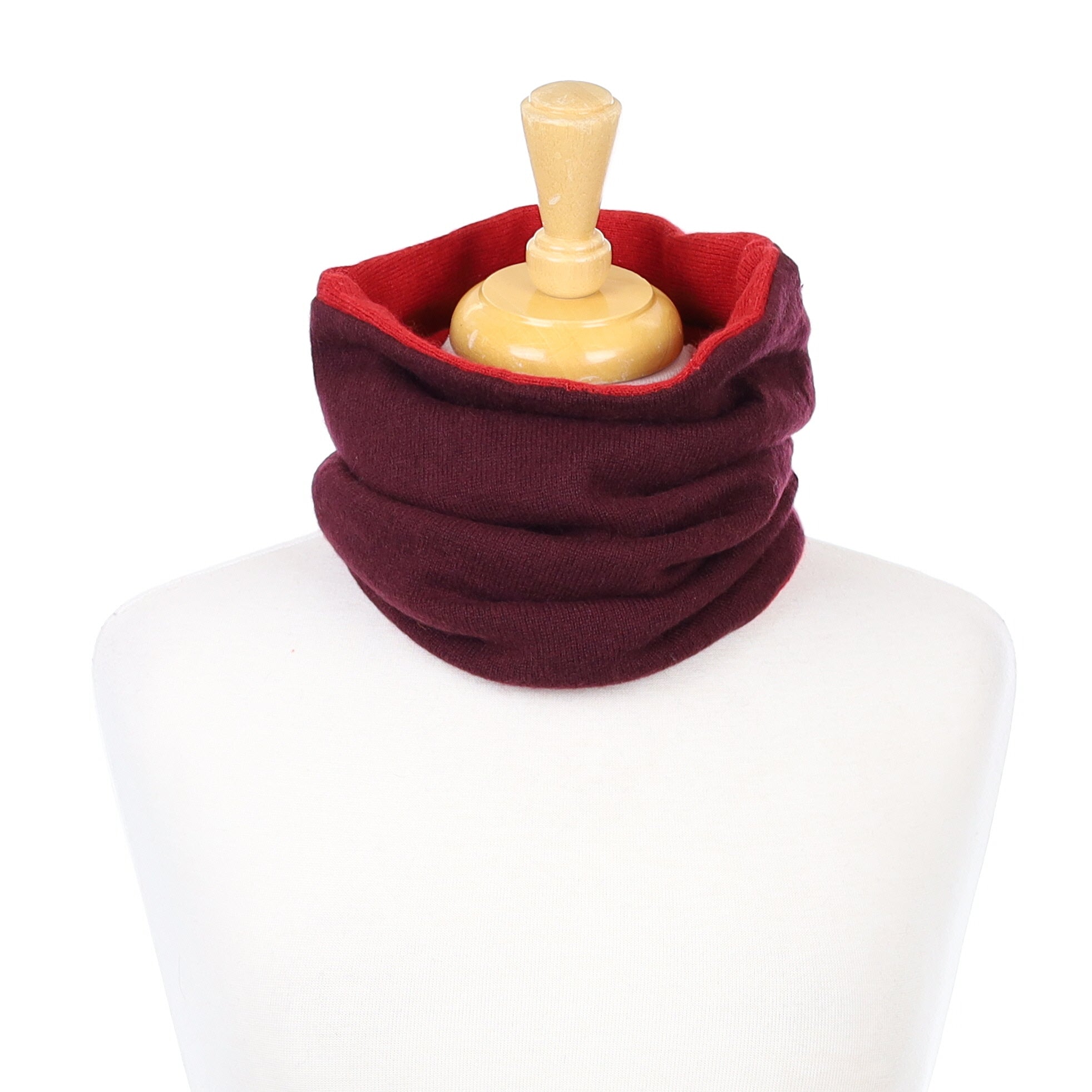 Wine and Postbox Red Luxury Double Layered Snood