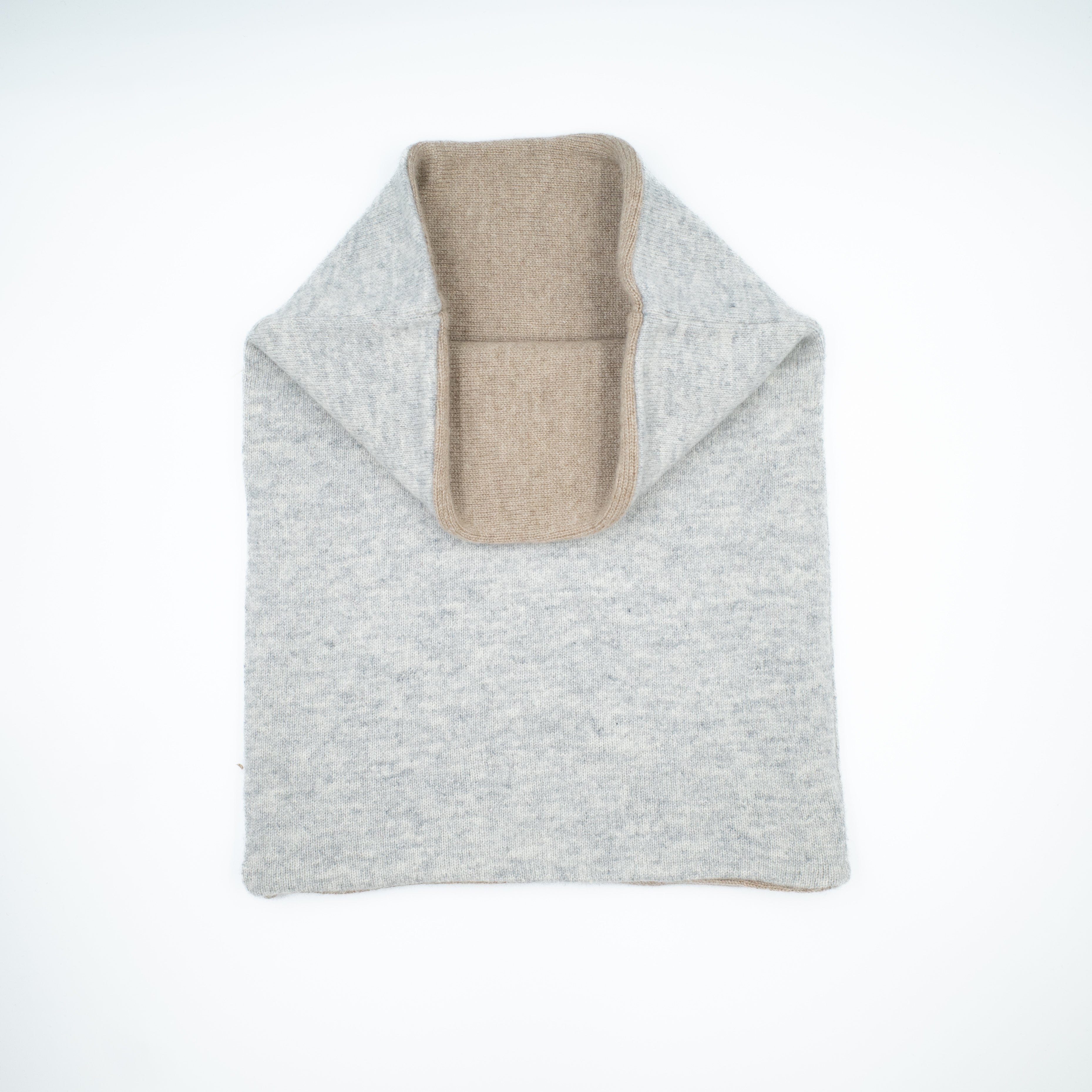 Smoke Grey and Latte Luxury Double Layered Snood