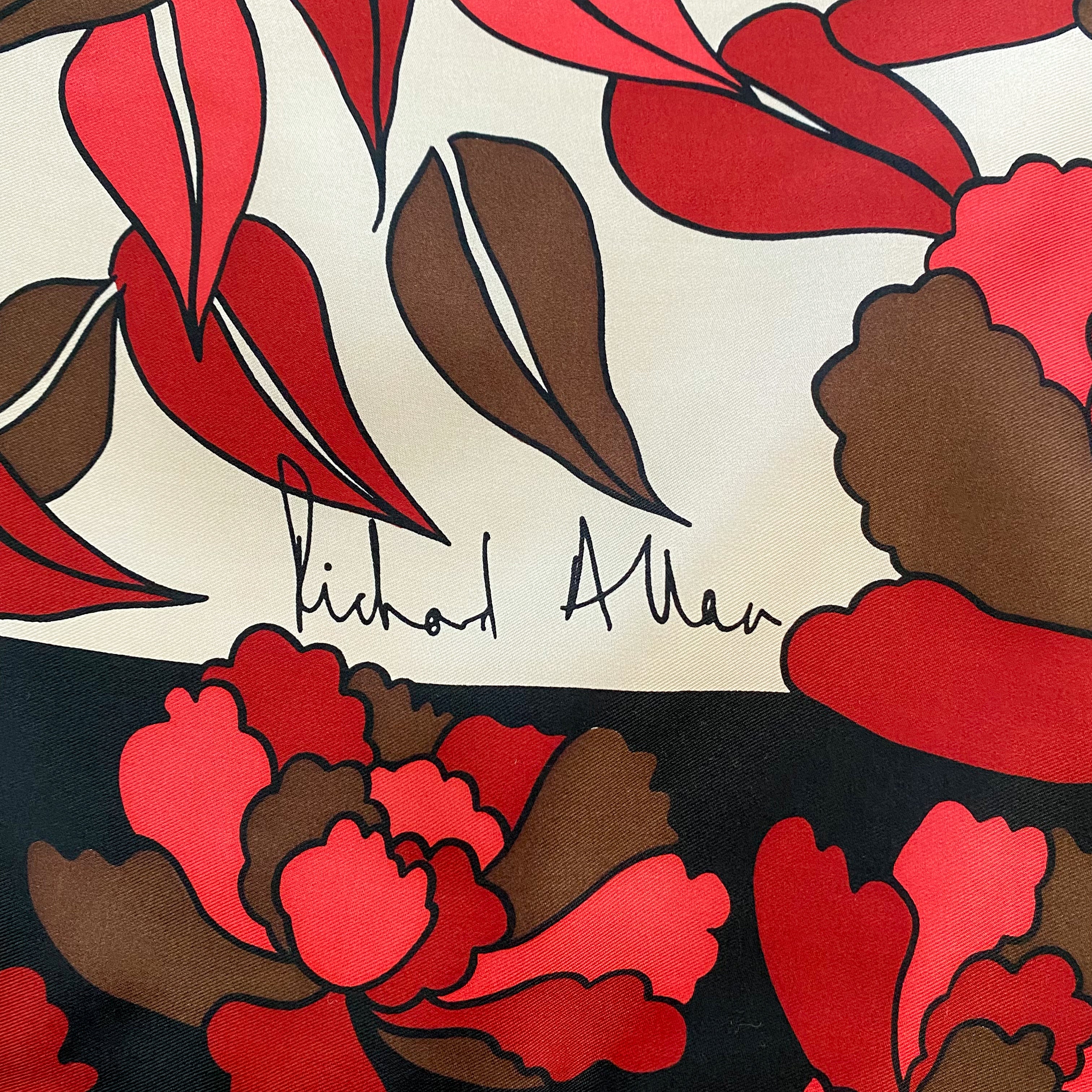 1970’s Richard Allan Botanical Silk Scarf