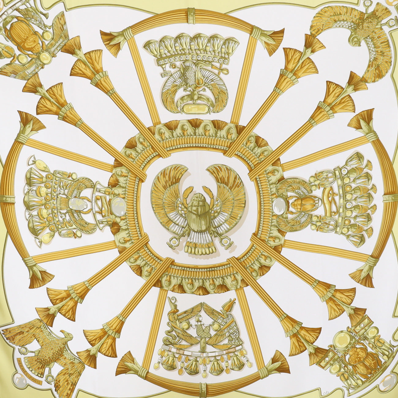 Immaculate Hermès Egypte Silk Scarf
