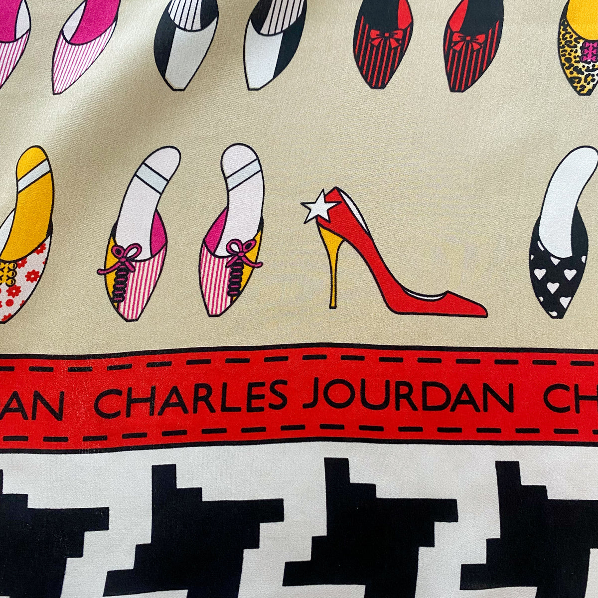 Charles Jourdan Shoe Design Silk Scarf