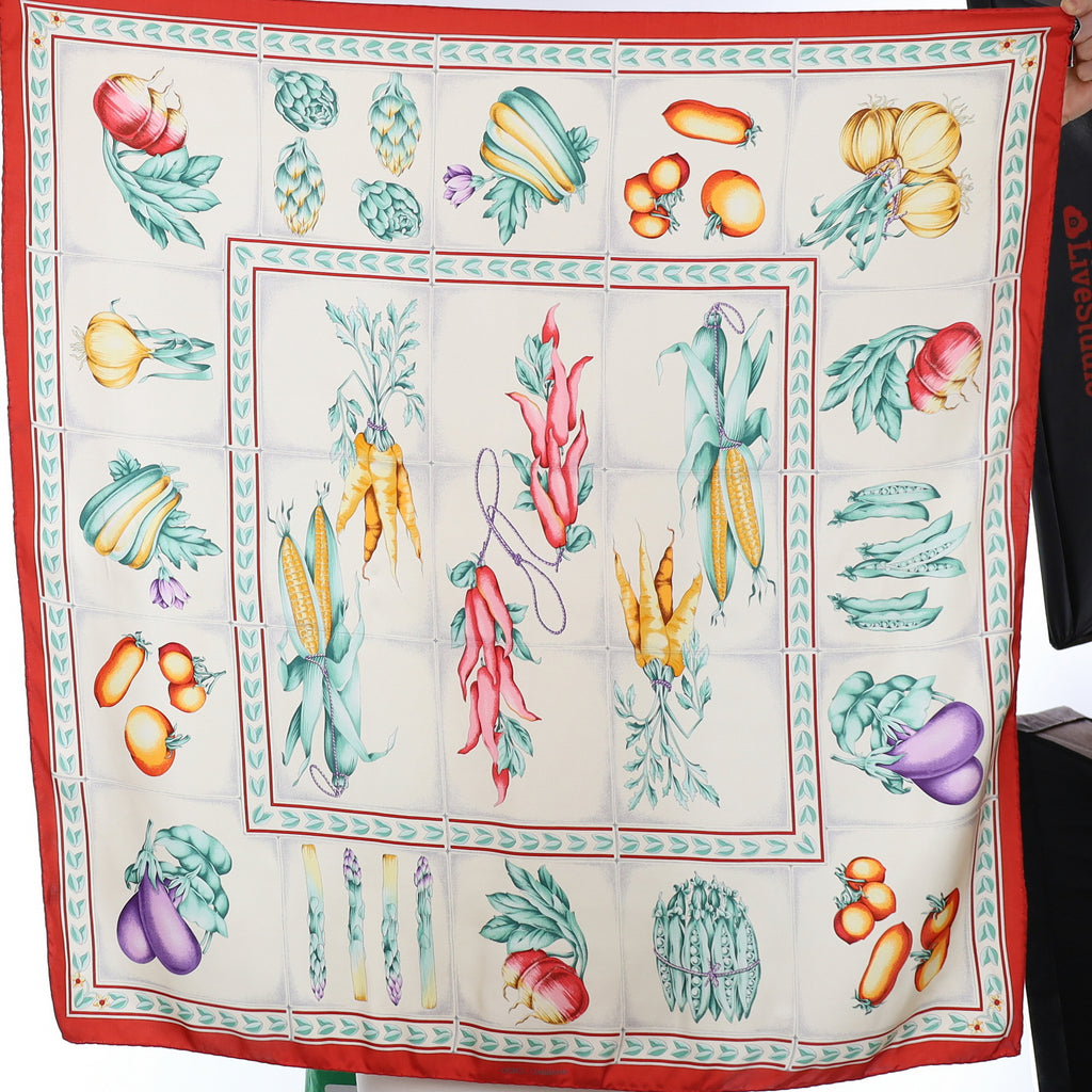 Dolce & Gabbana Vegetable Design Silk Scarf