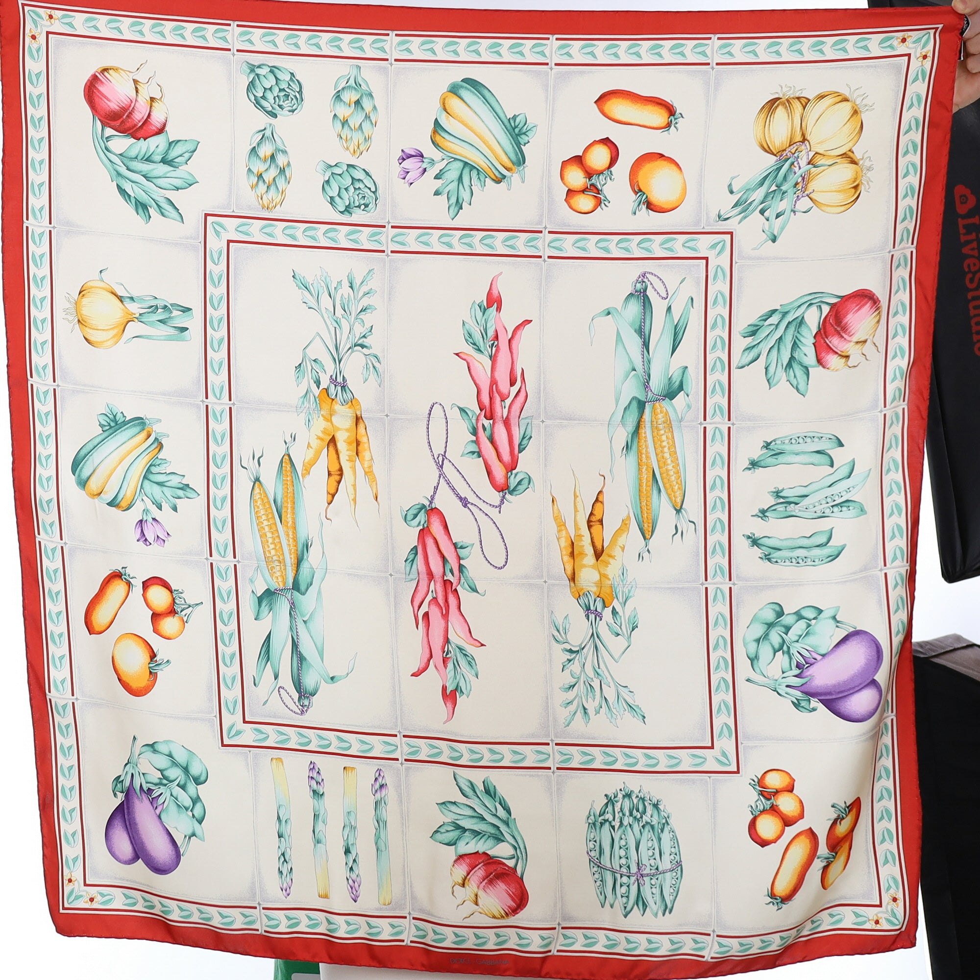 Dolce & Gabbana Vegetable Design Silk Scarf