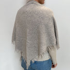 Smoke Grey Fringed Cashmere Shawl