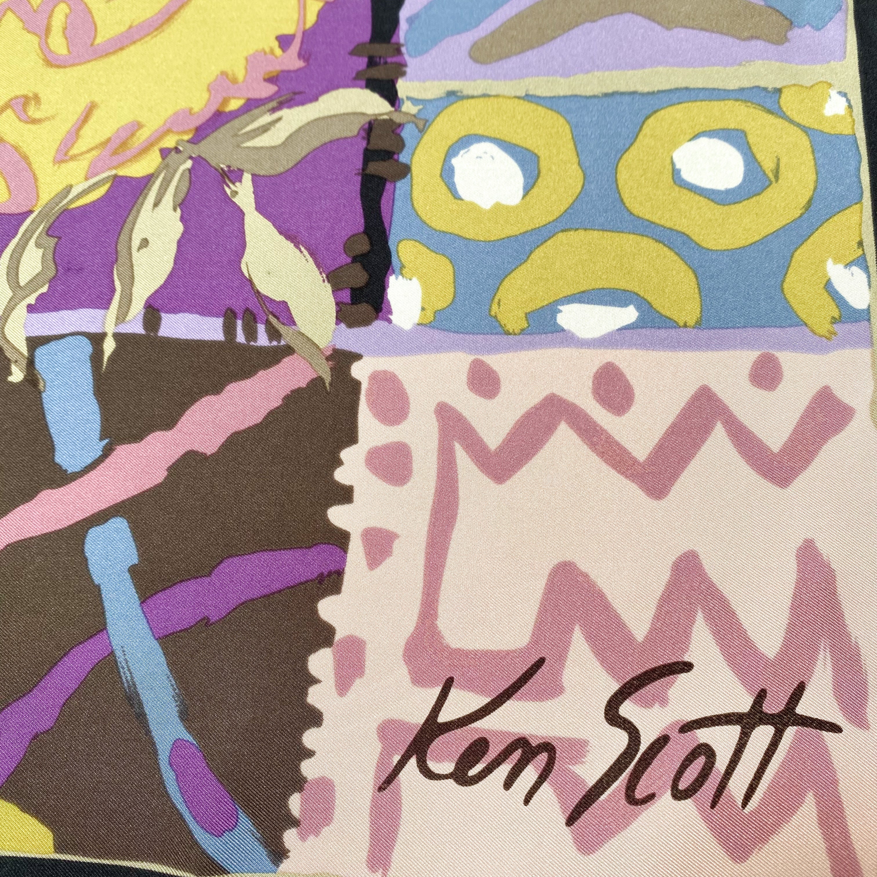 Ken Scott Abstract Silk Scarf