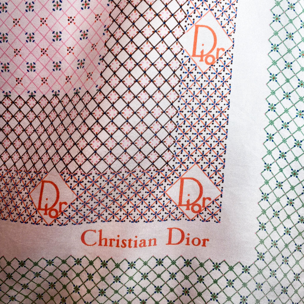 Christian Dior Designer Vintage Silk Scarf