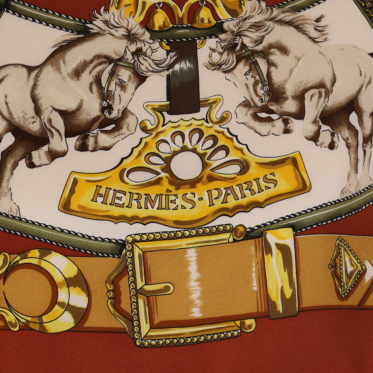 Hermès Chevaux De Trait Silk Scarf
