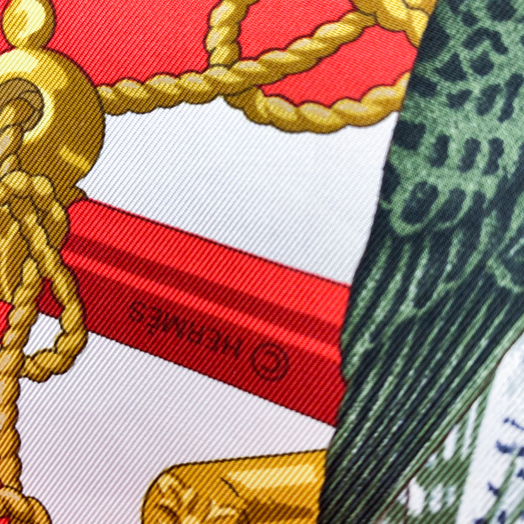 Boxed Hermes Oiseaux du Roy Vintage Silk Scarf