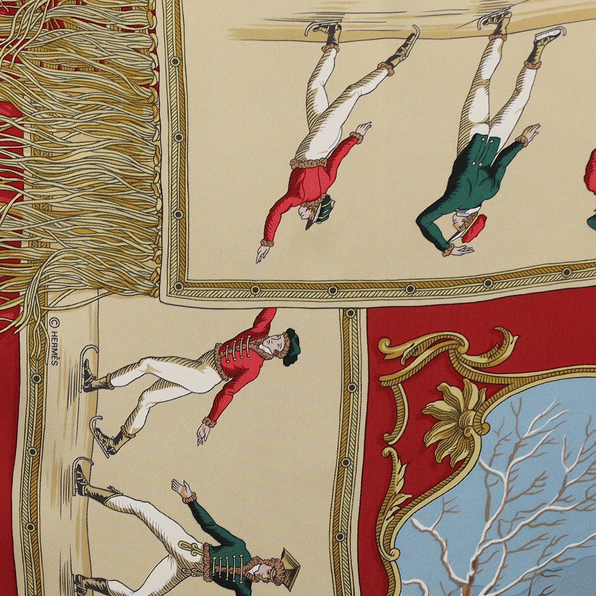 Hermès Les Plaisirs Du Froid Silk Scarf