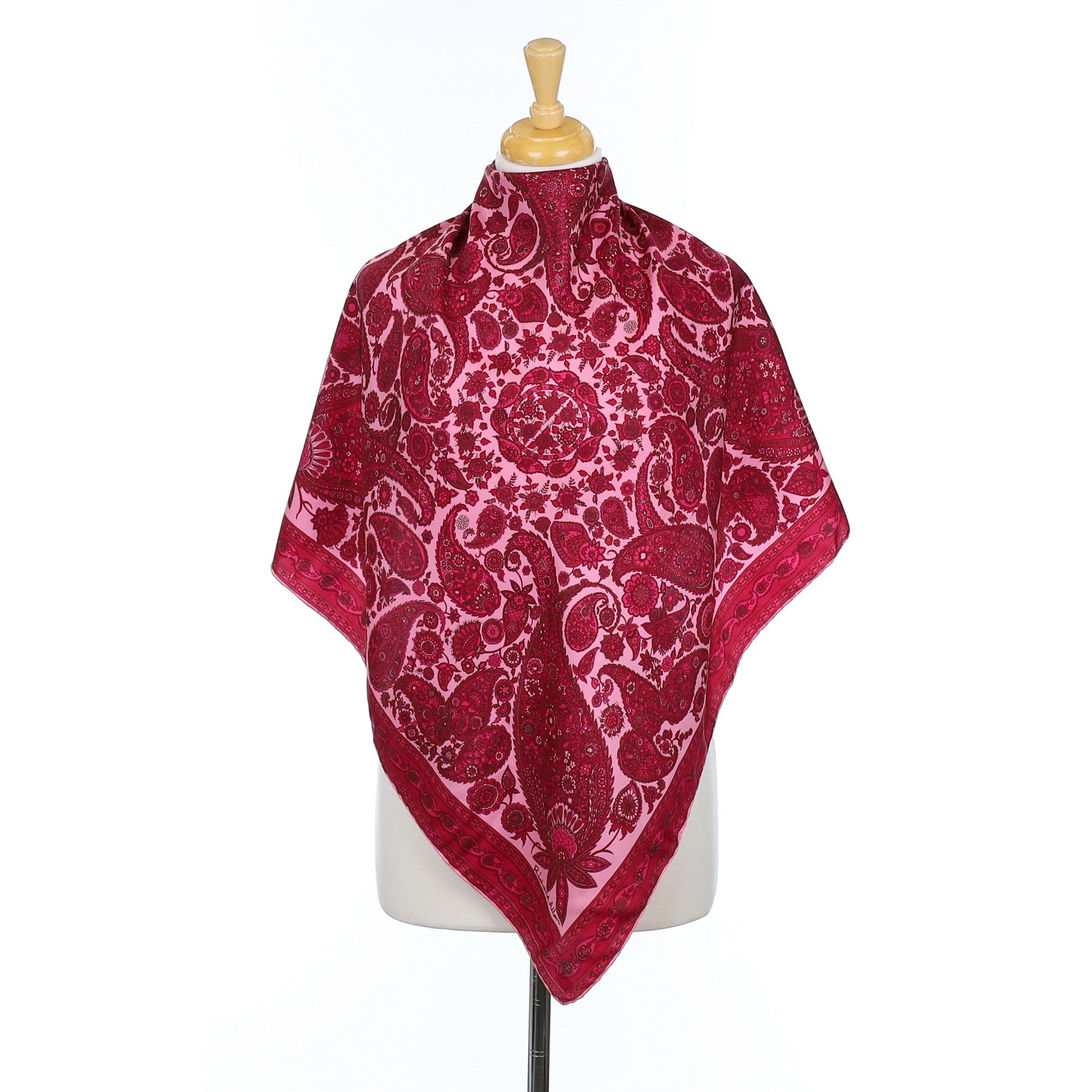 1970’s Richard Allan Pink Patterned Silk Scarf