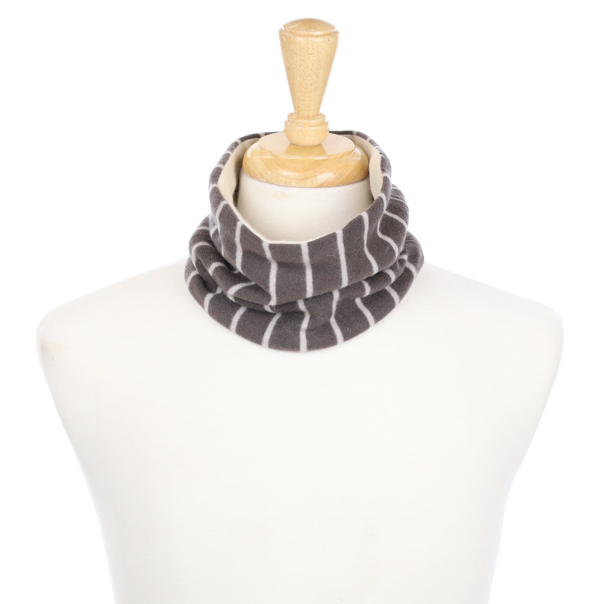 Mocha and Cream Stripe Neck Warmer