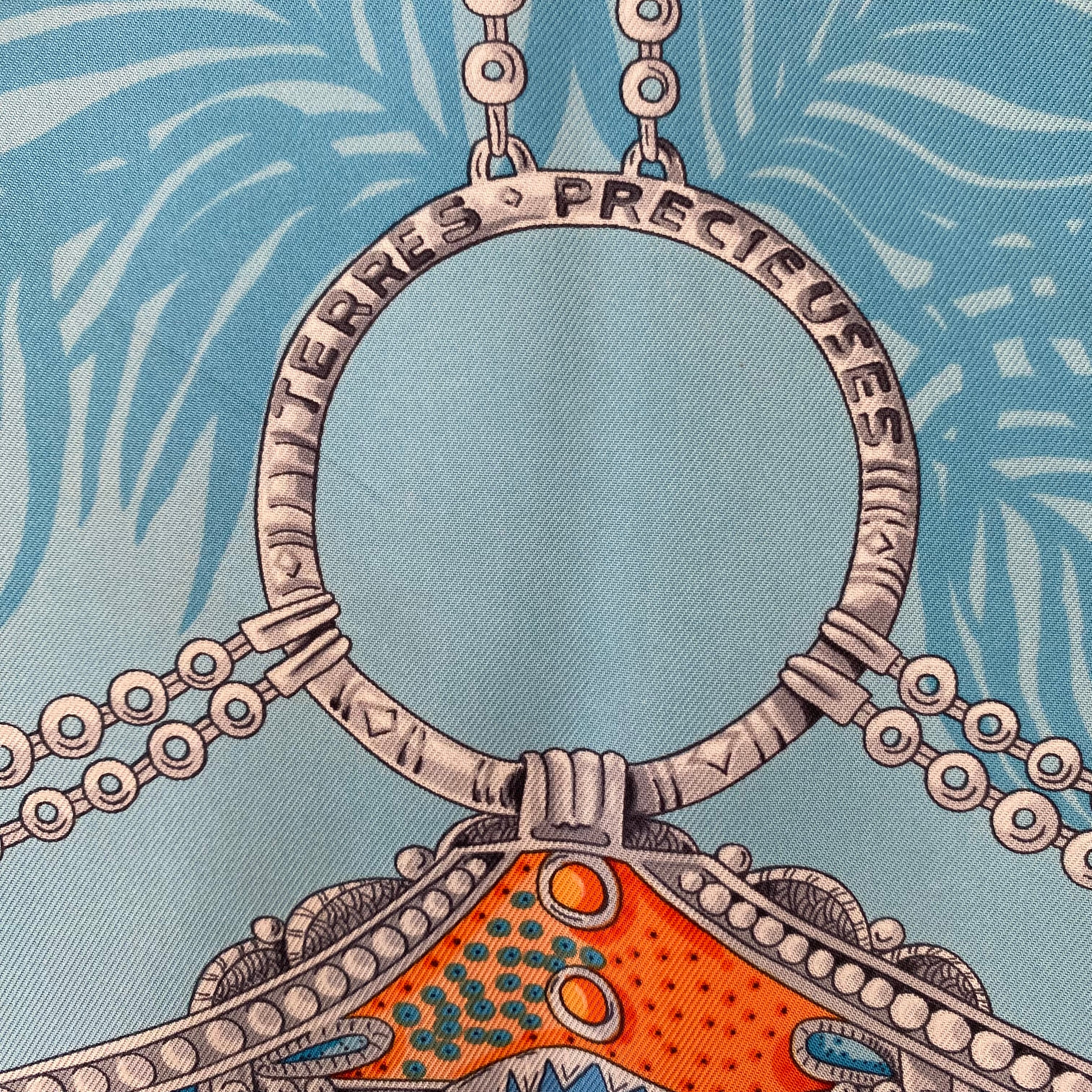 Boxed Hermès Terres Precieuses Silk Scarf Rare