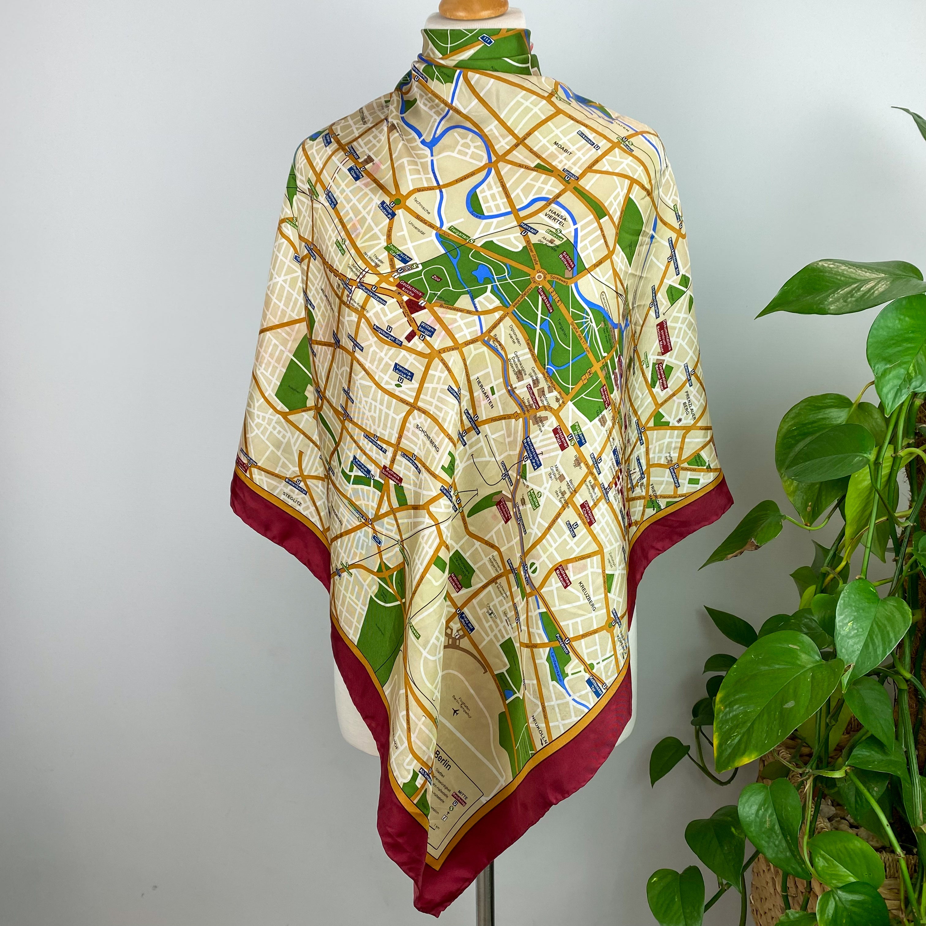 Berlin Map Design Silk Scarf