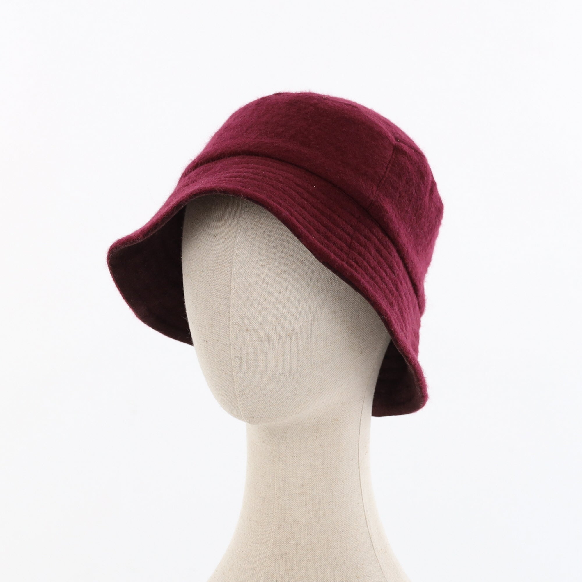 Unisex Two Tone Wine Red Reversible Cashmere Bucket Hat Men’s - M Women’s - L