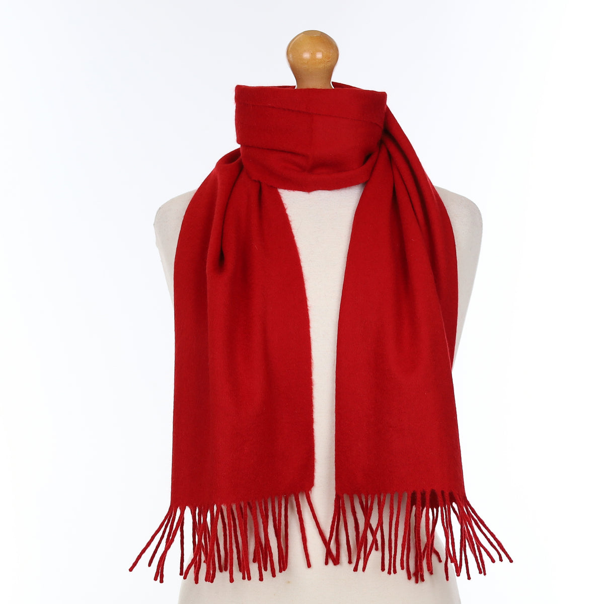 Scarlet Red Cashmere Woven Scarf