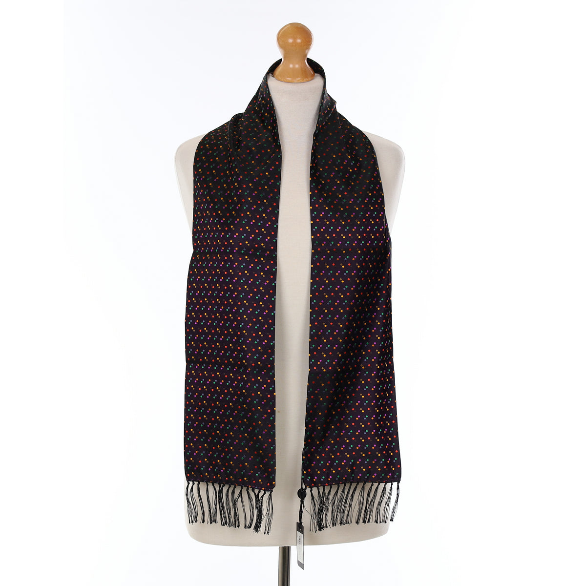 Brand New Boxed Duchamp Multicolour Polka Dot Silk Scarf