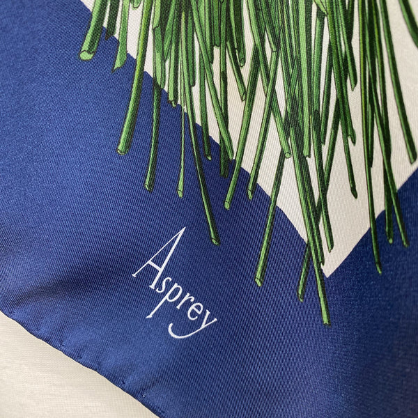 Asprey Floral Italian Designer Silk Scarf
