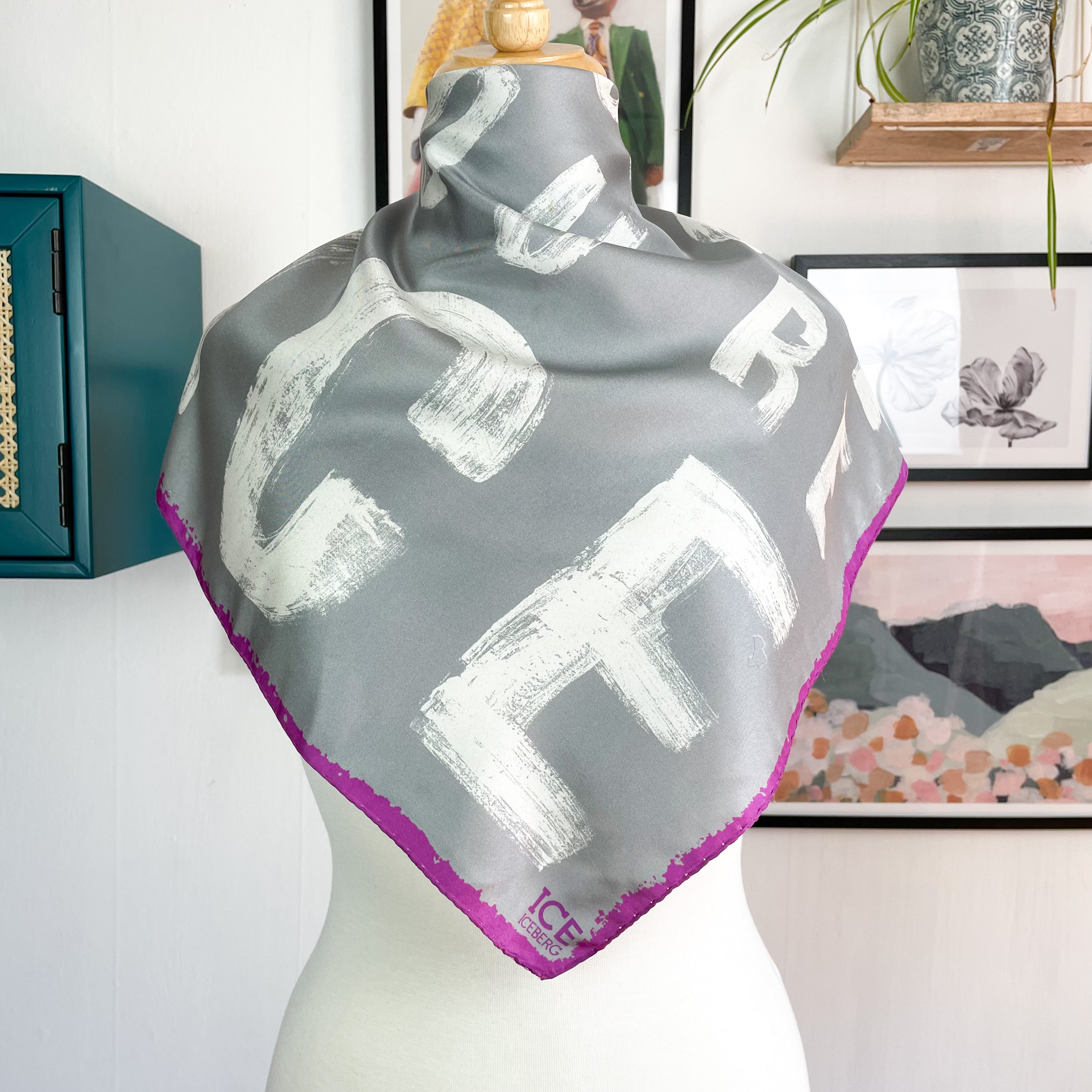 Iceberg Italian Designer Silk Scarf