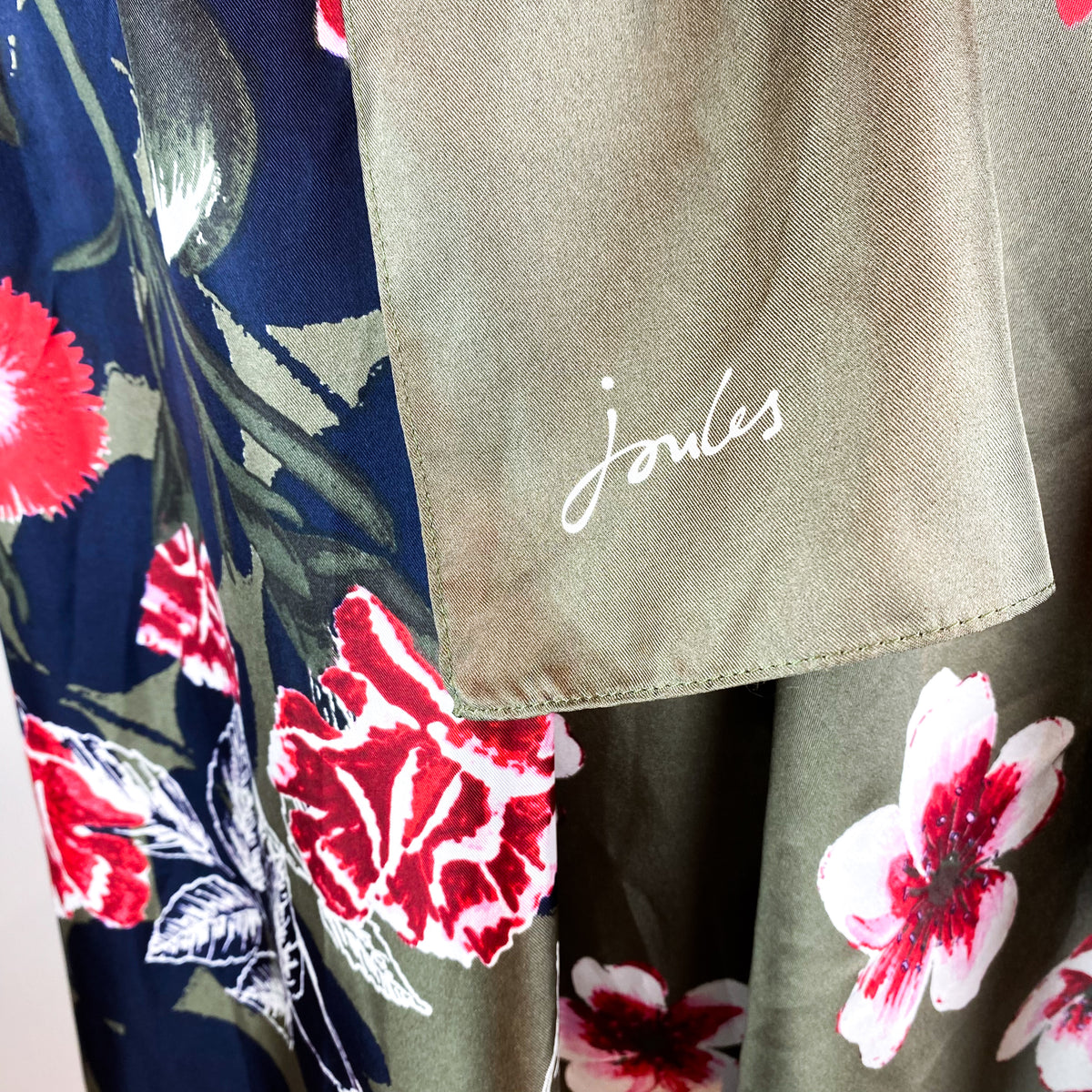 Joules Large Floral Wrap Style Silk Scarf