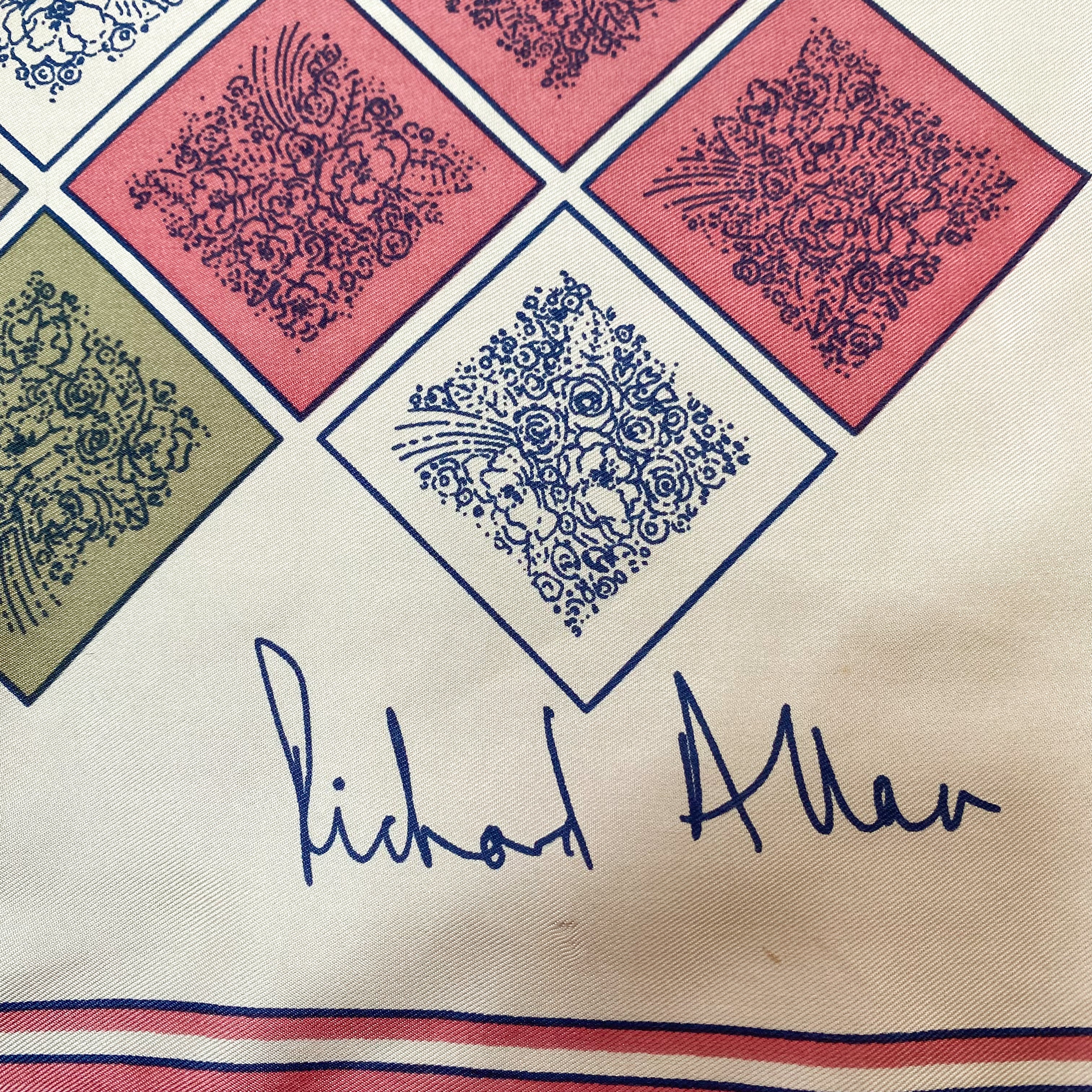 1970s Richard Allan Vintage Silk Scarf