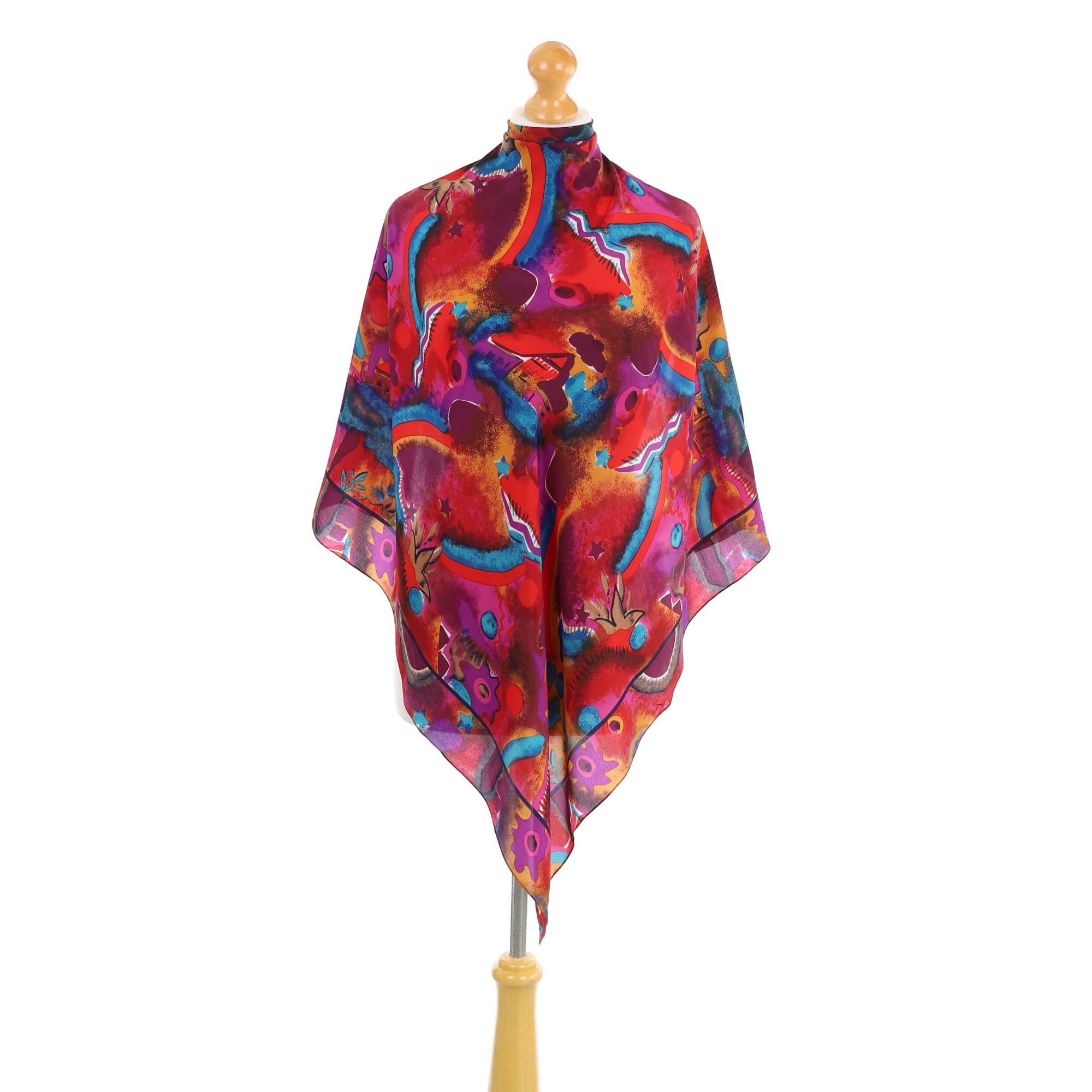 Immaculate 1980s Colourful Silk Scarf