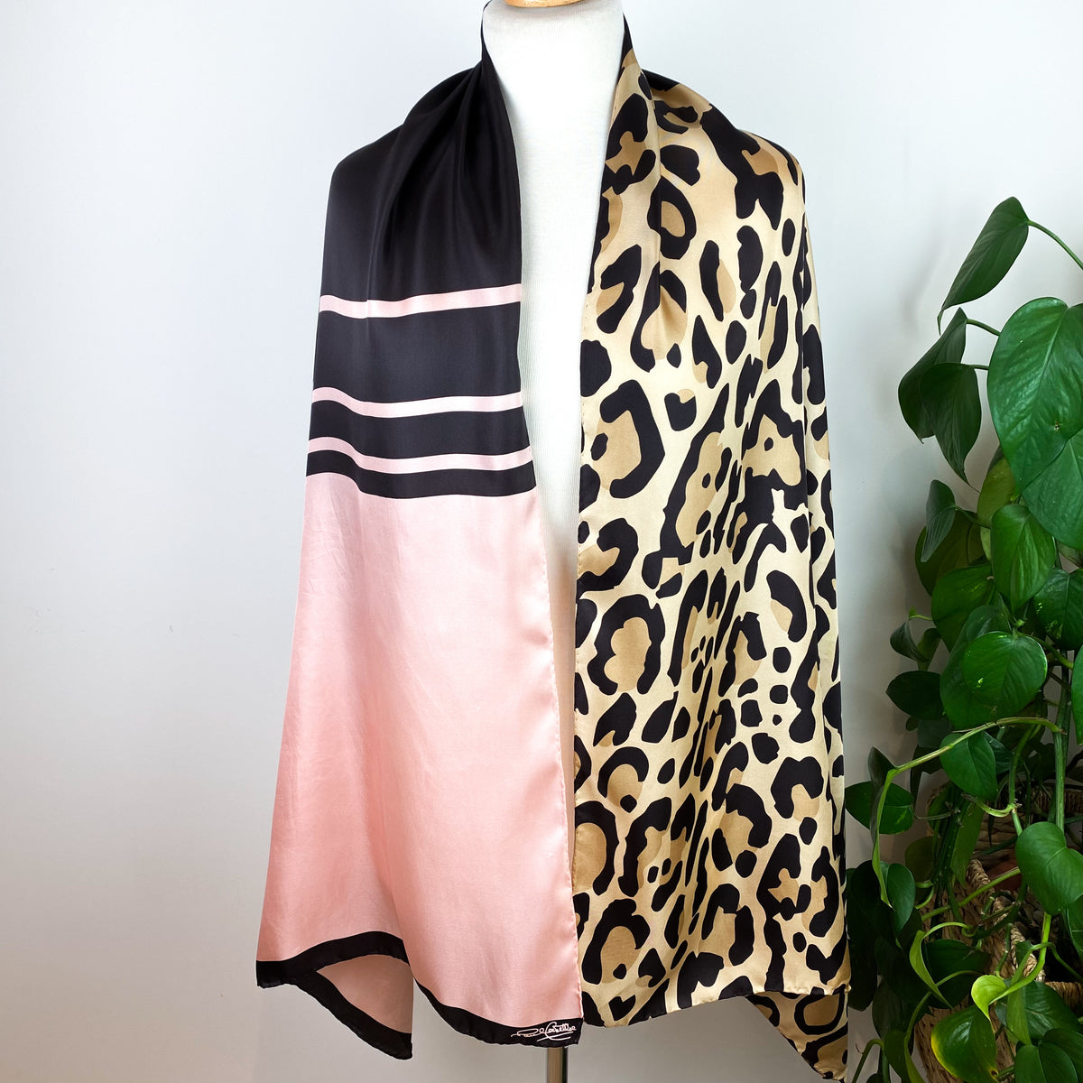 Animal Print Paul Costelloe Wrap Style Silk Scarf