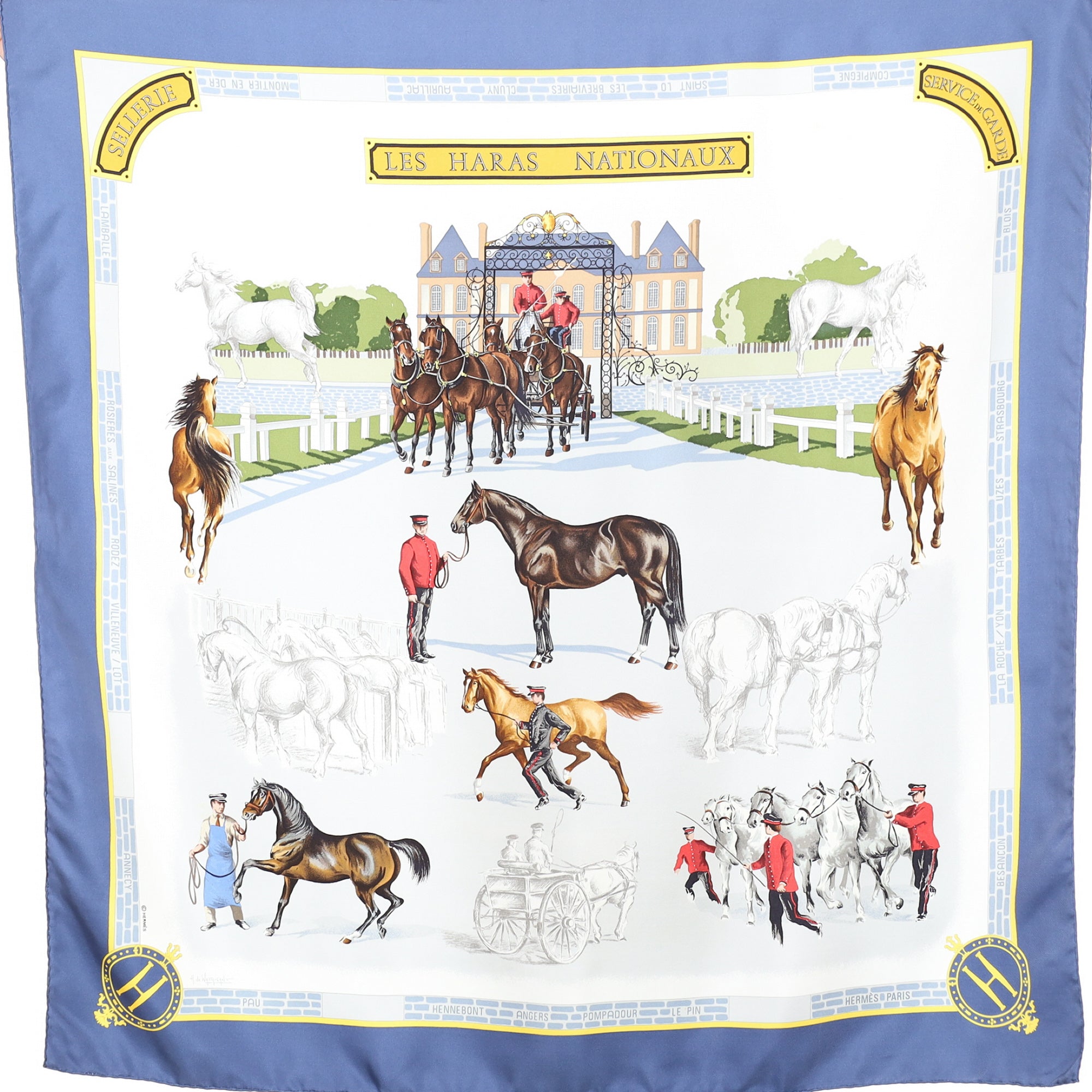 Hermès Les Haras Nationaux Vintage Silk Scarf