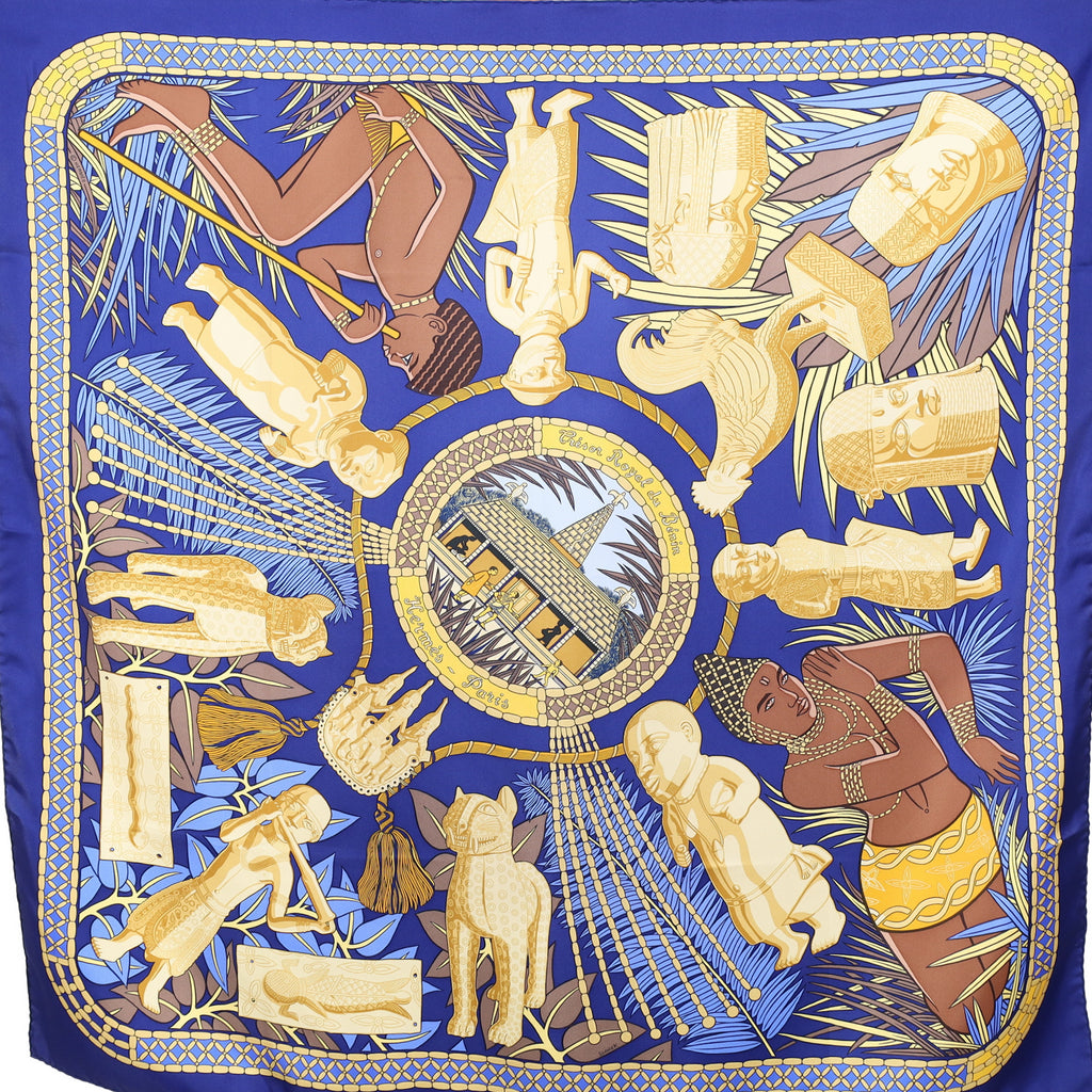 Boxed Hermès Trésor Royal du Bénin Silk Scarf