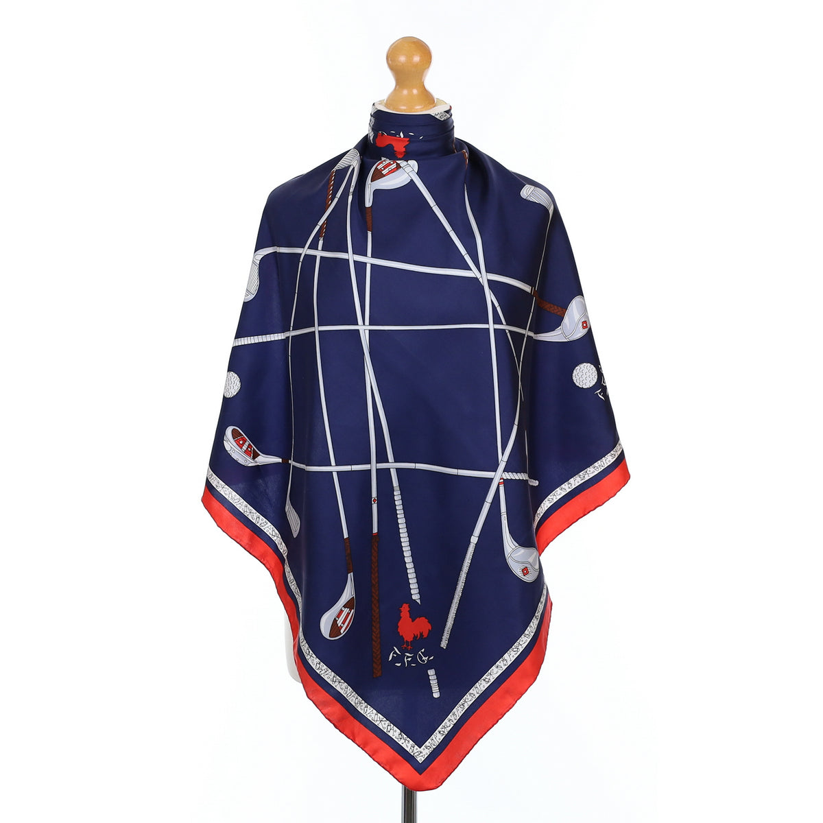 Golf Design French Vintage Silk Scarf