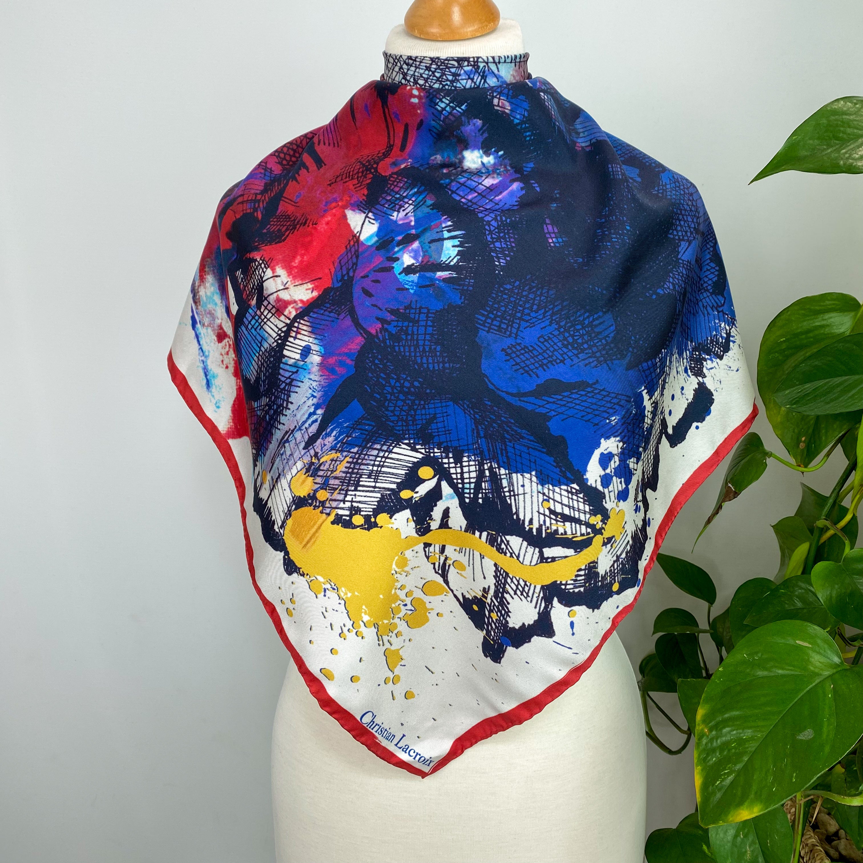 Christian Lacroix Abstract Designer Silk Scarf