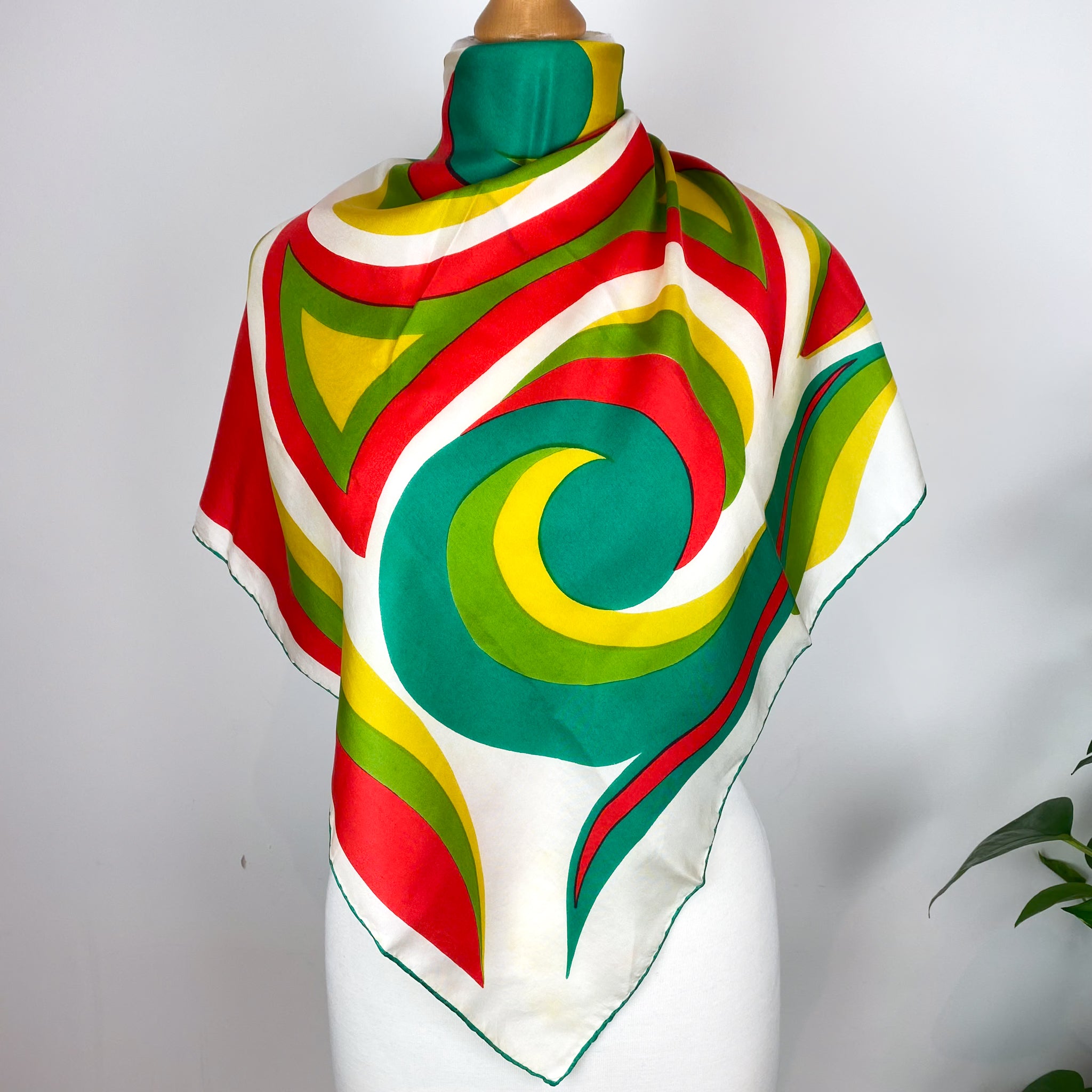 1970s Colourful Vintage Silk Scarf