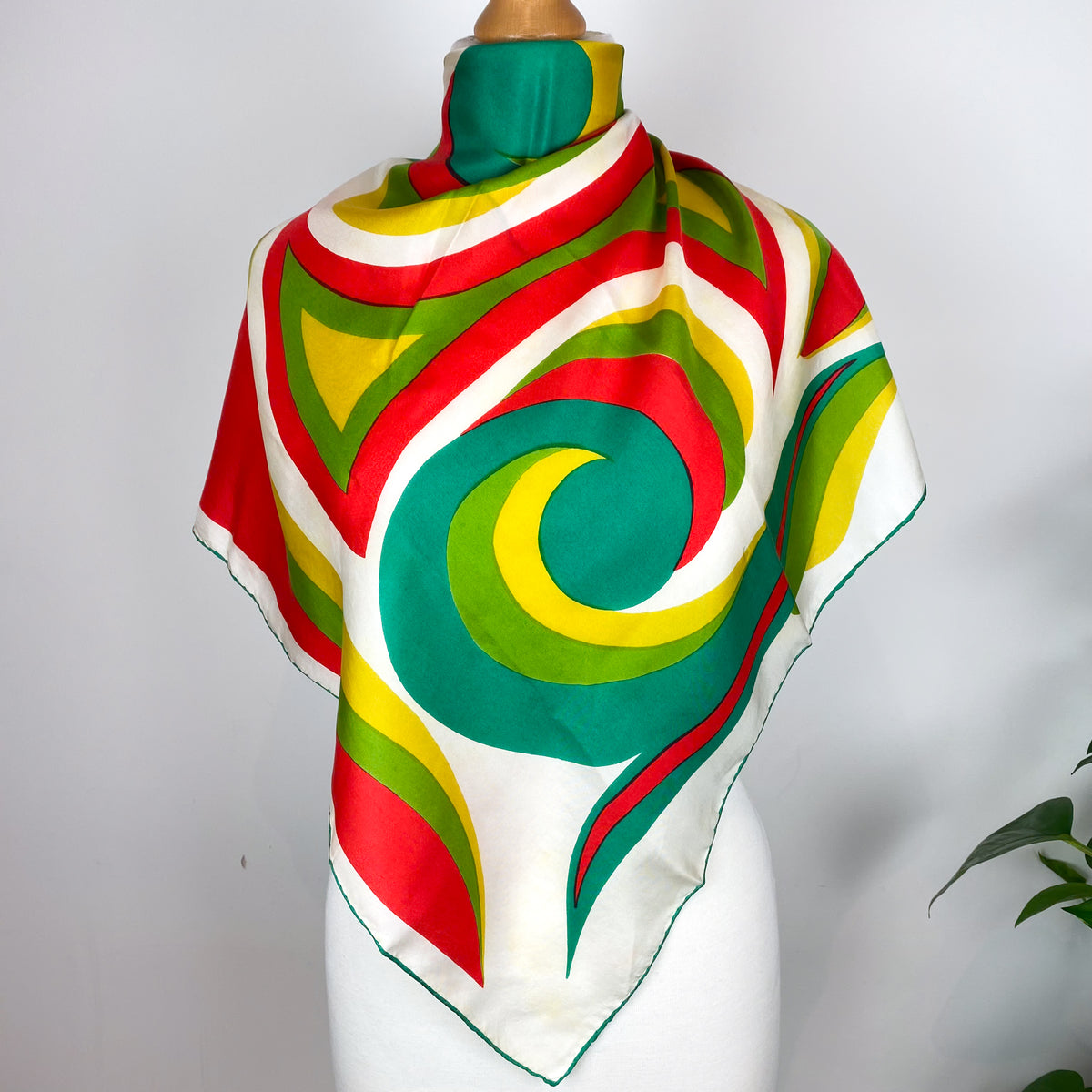 1970s Colourful Vintage Silk Scarf