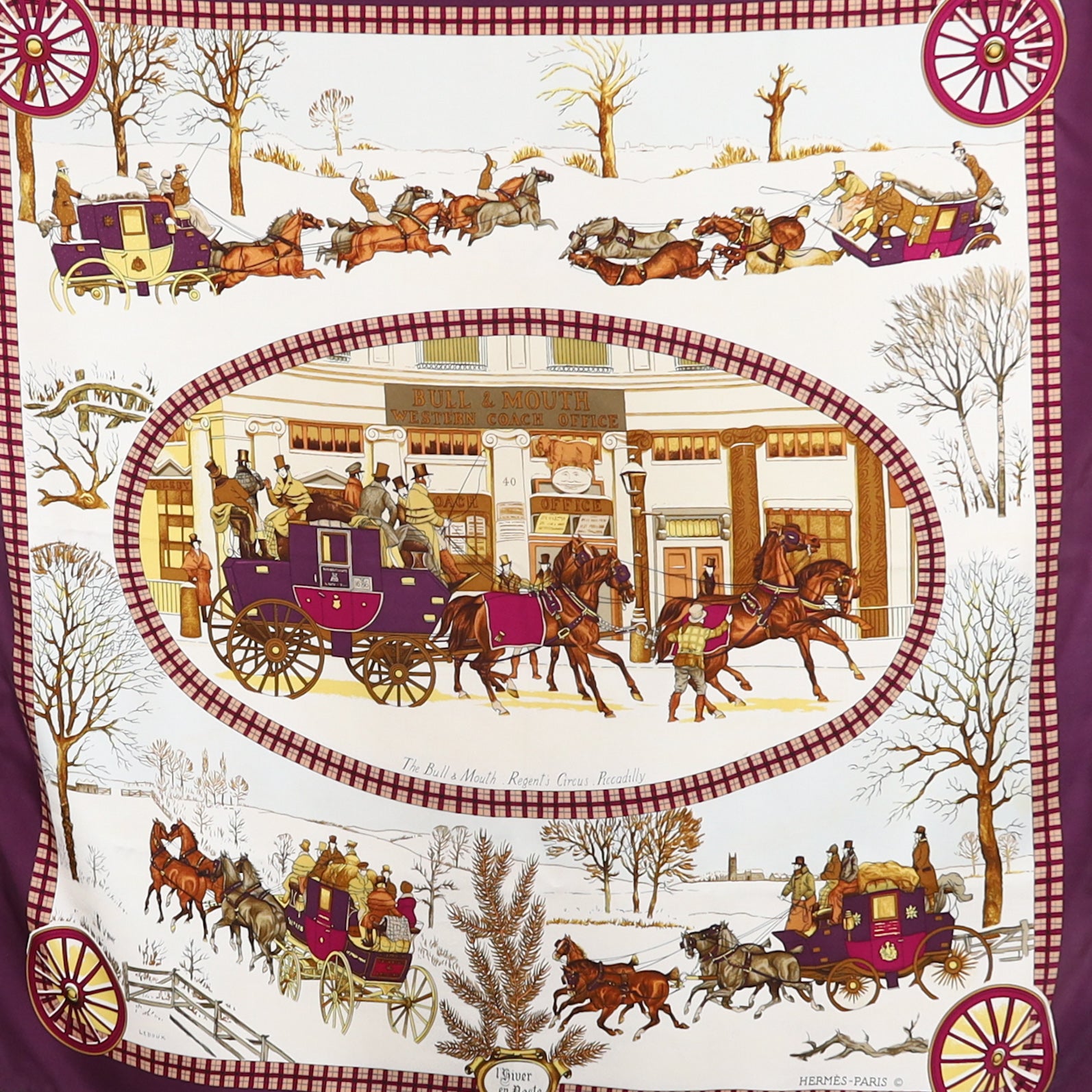 Hermès L’hiver En Poste Silk Scarf